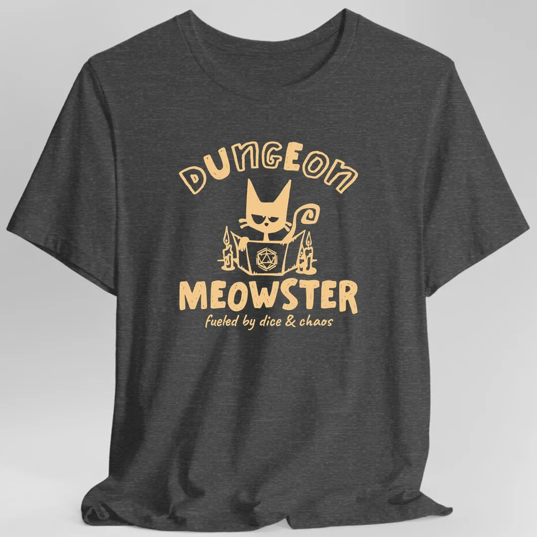 Printify T-Shirt Dark Heather / S Dungeon Meowster Cat D&D T-Shirt