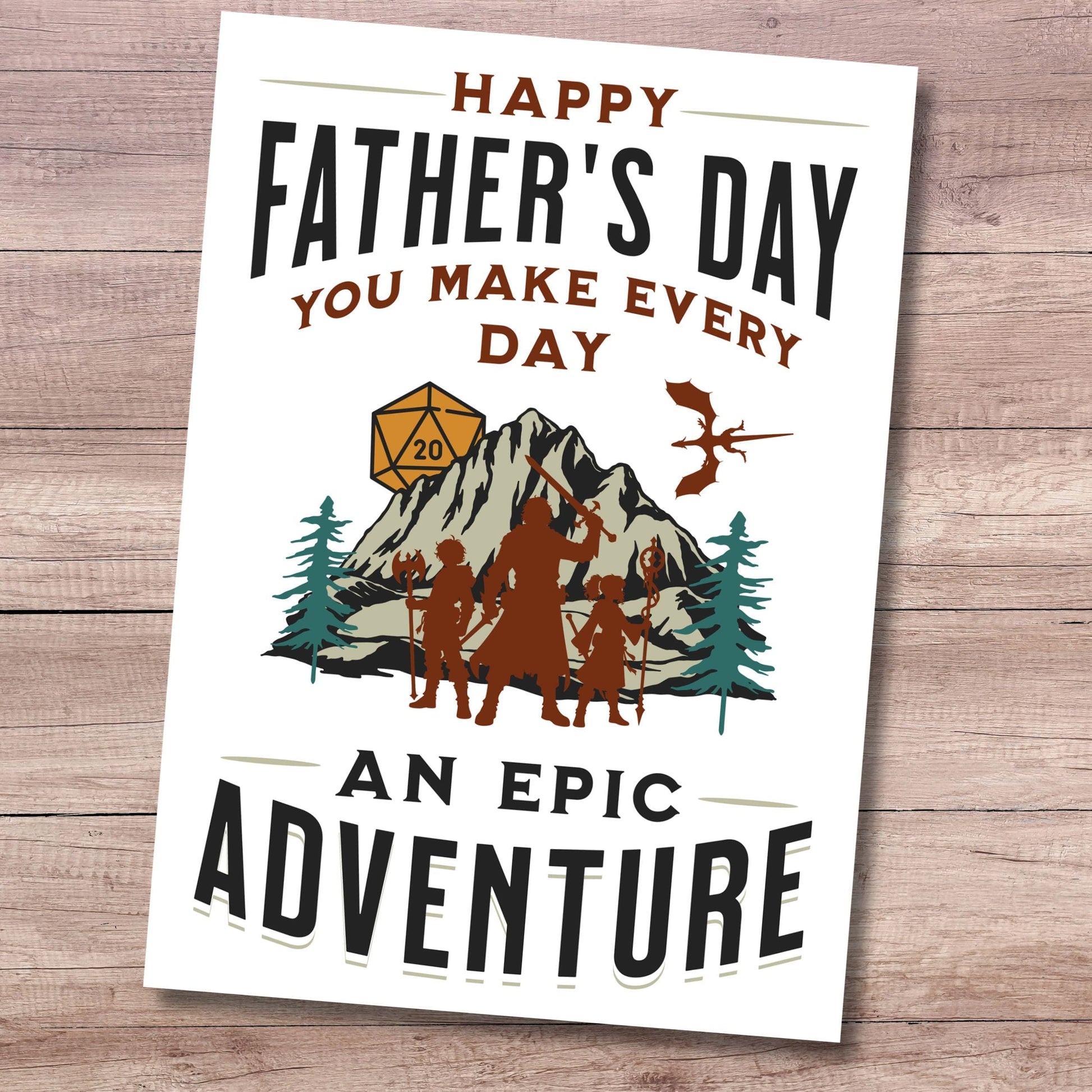 Sunburst RPG Digital Dungeons and Dragons Father's Day Card