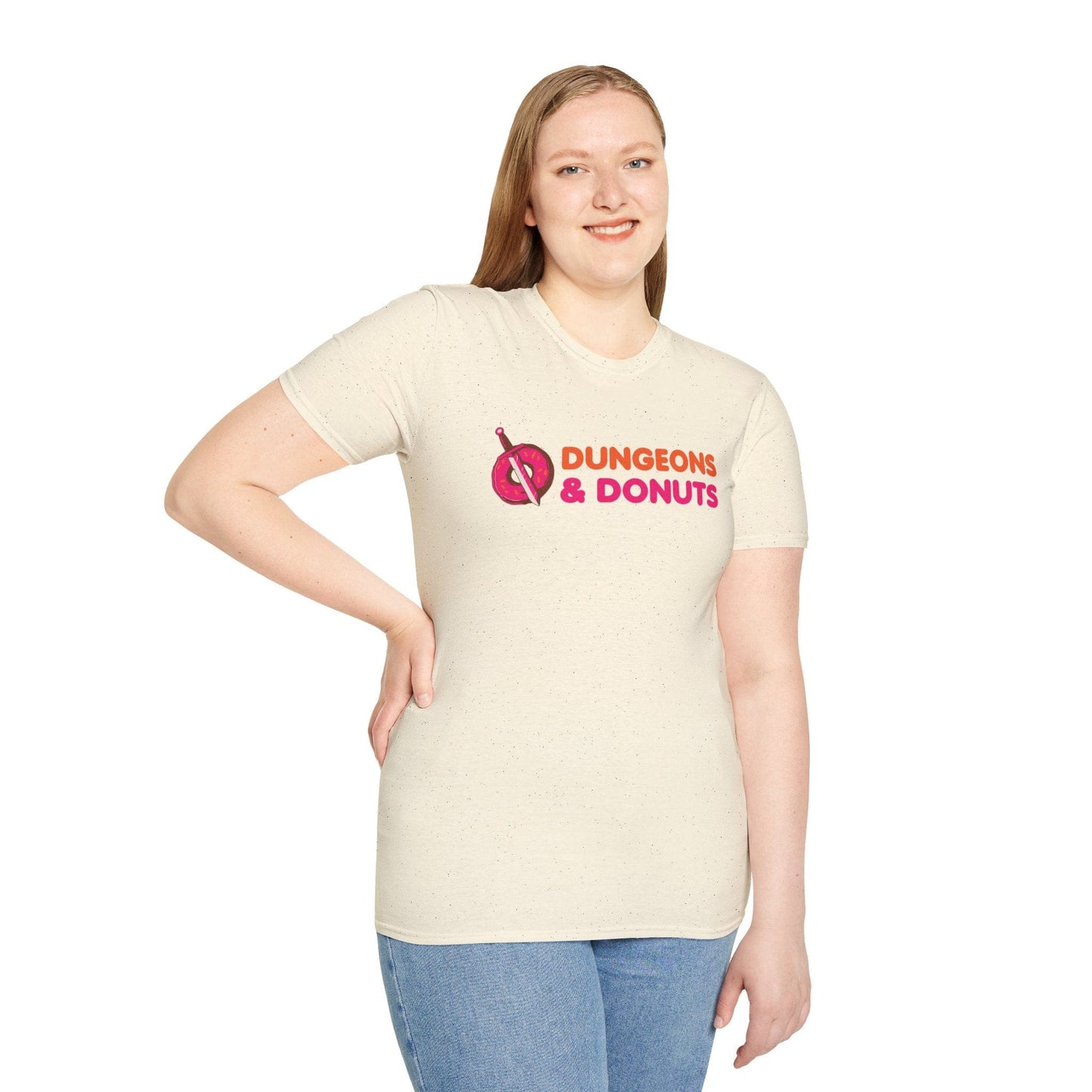 Printify T-Shirt Dungeons & Donuts Funny D&D T-Shirt