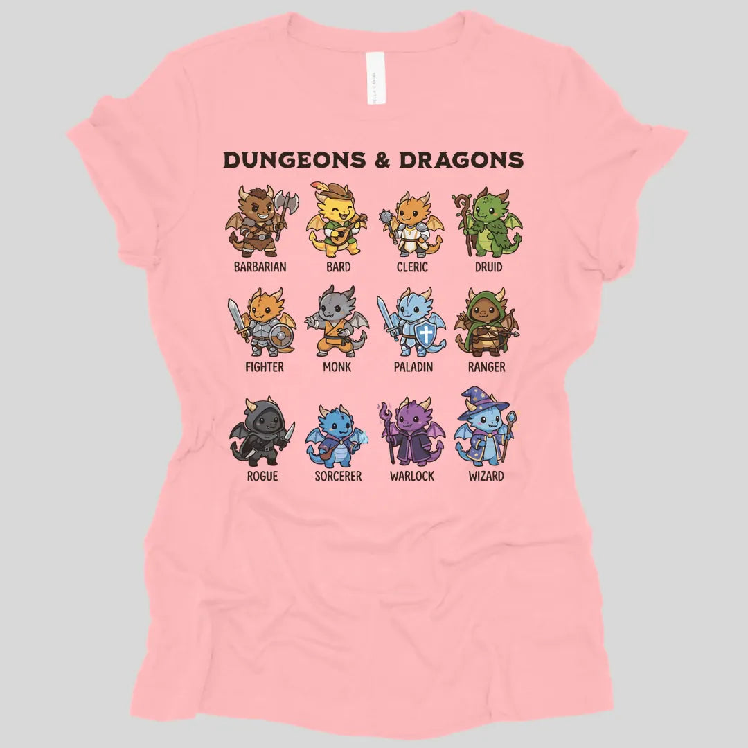Printify T-Shirt Pink / S Dungeons & Dragons All Classes Women's T-shirt