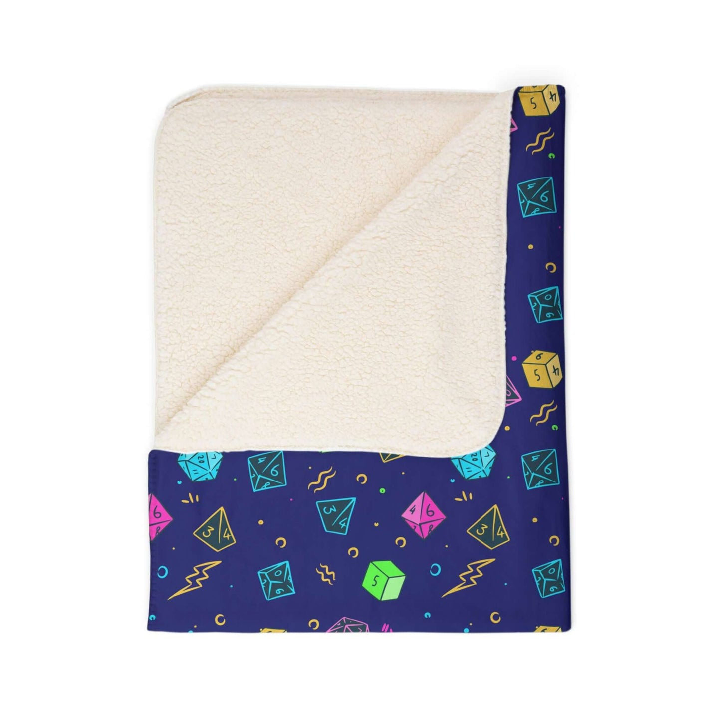 Printify Home Decor Dungeons & Dragons Blanket With Blue Dice Pattern