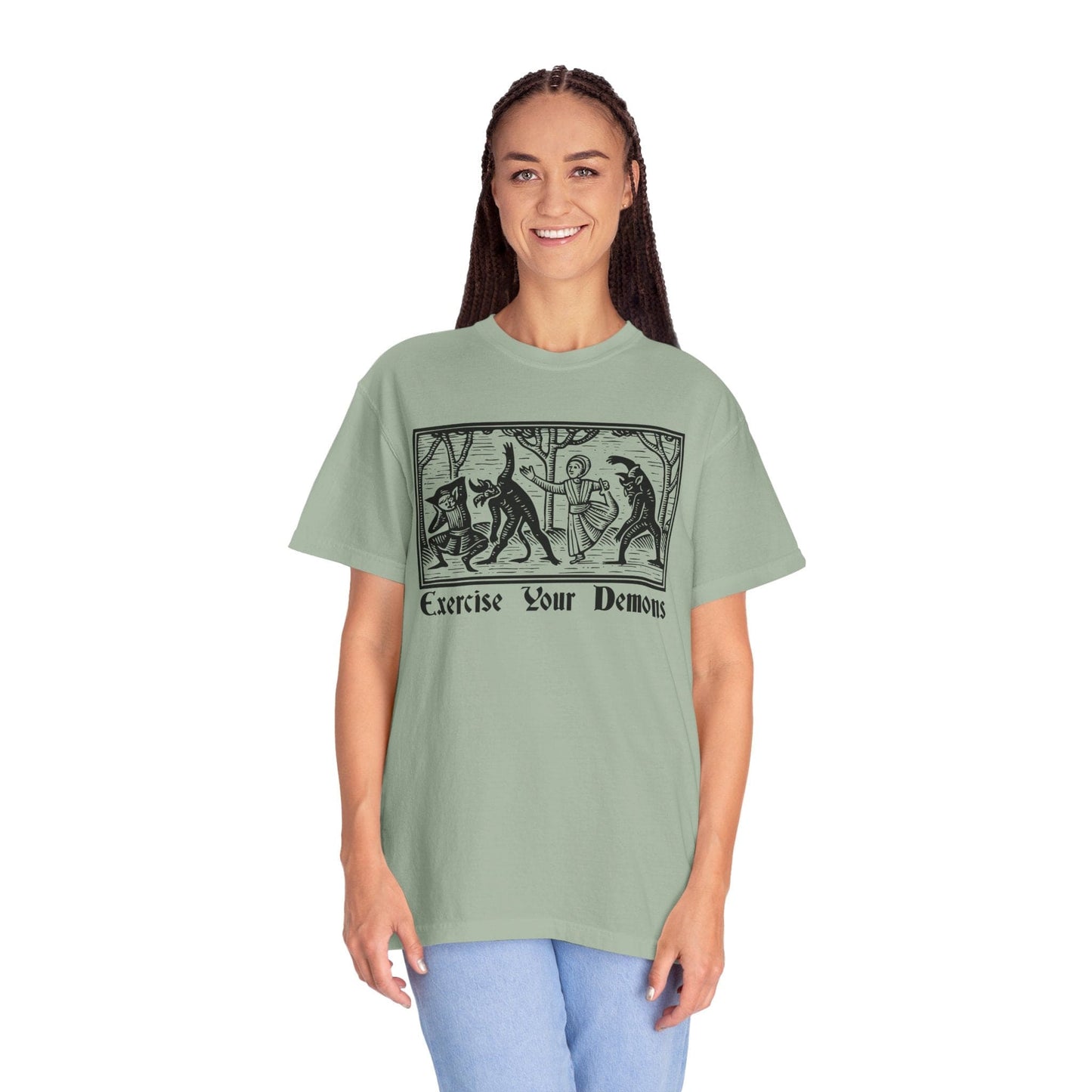 Printify T-Shirt Exercise Your Demons T-Shirt - Comfort Colors