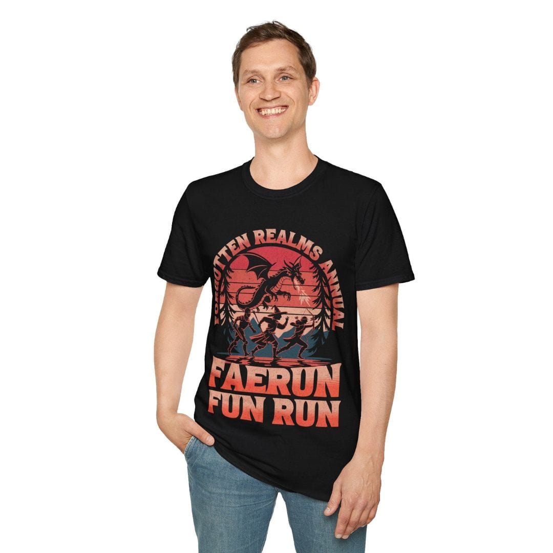 Printify T-Shirt Faerun Fun Run Funny D&D T-shirt