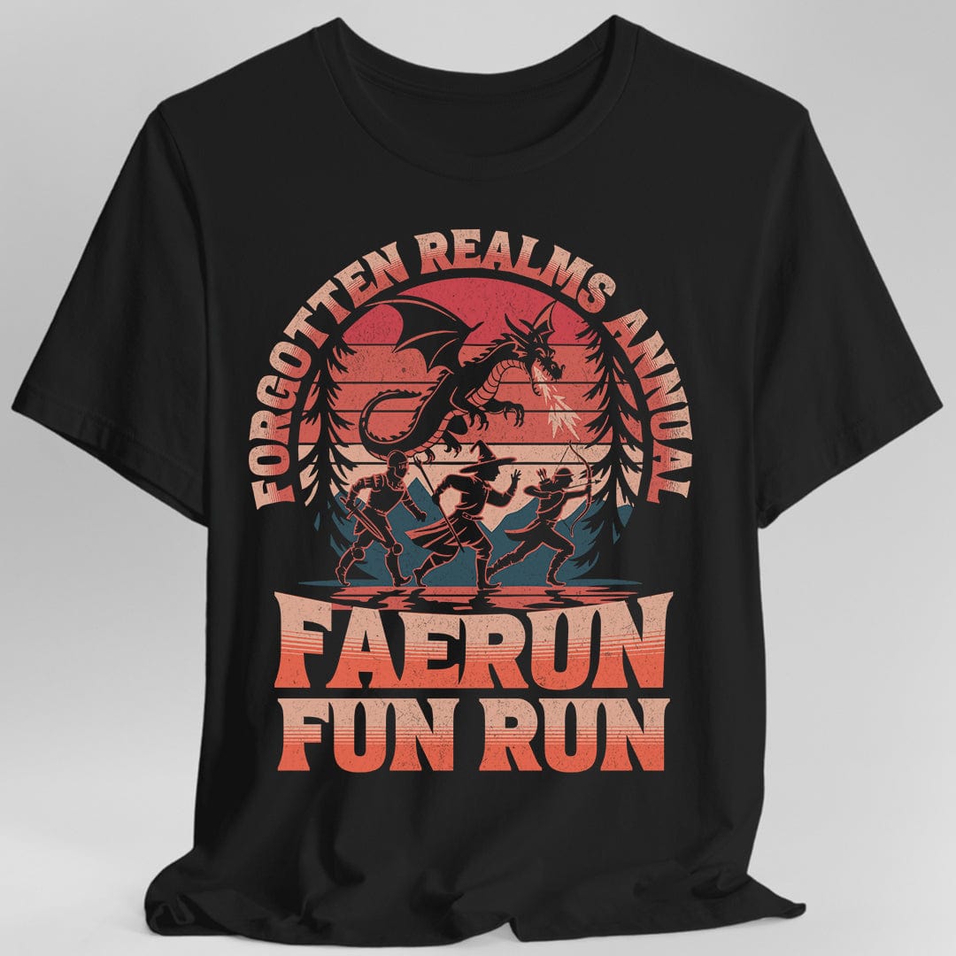 Printify T-Shirt Black / S Faerun Fun Run Funny D&D T-shirt