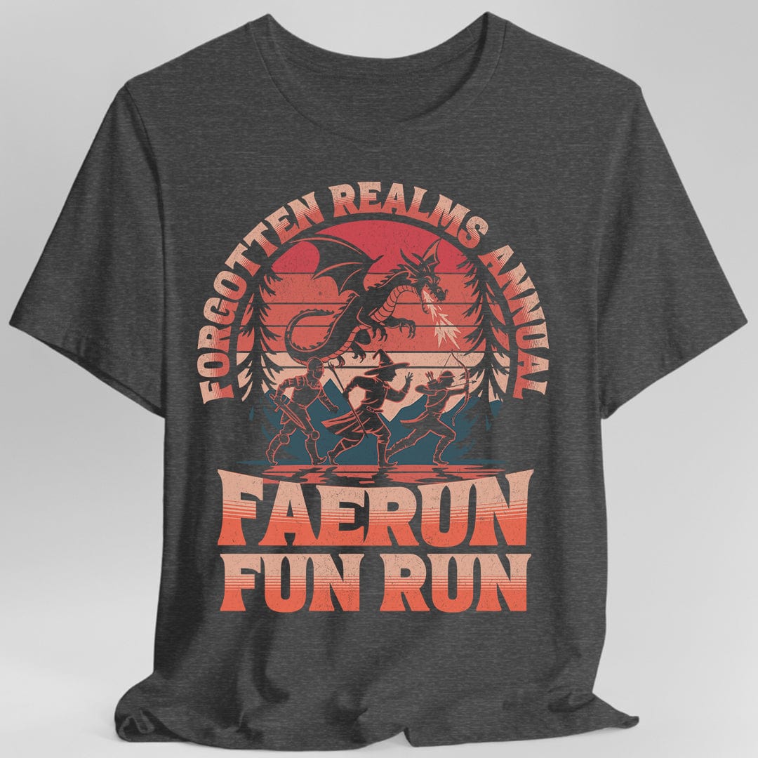 Printify T-Shirt Dark Heather / S Faerun Fun Run Funny D&D T-shirt