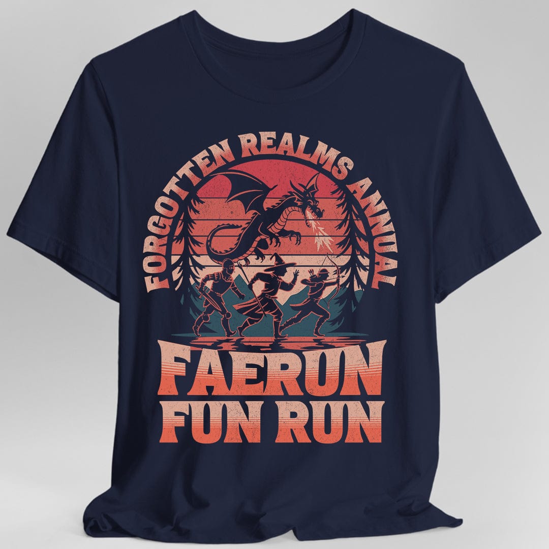 Printify T-Shirt Navy / S Faerun Fun Run Funny D&D T-shirt