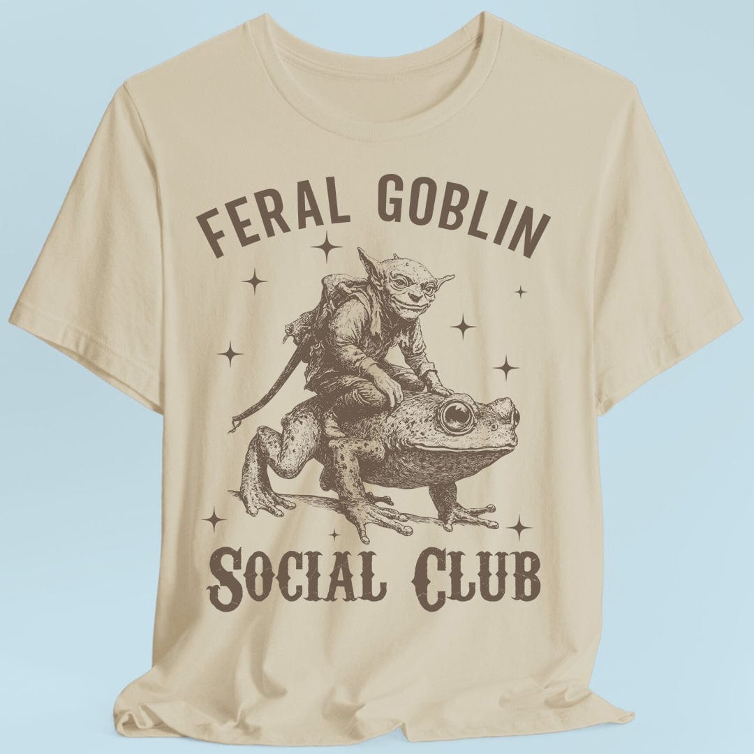 Printify T-Shirt Sand / S Feral Goblin Social Club T-shirt - With Toad