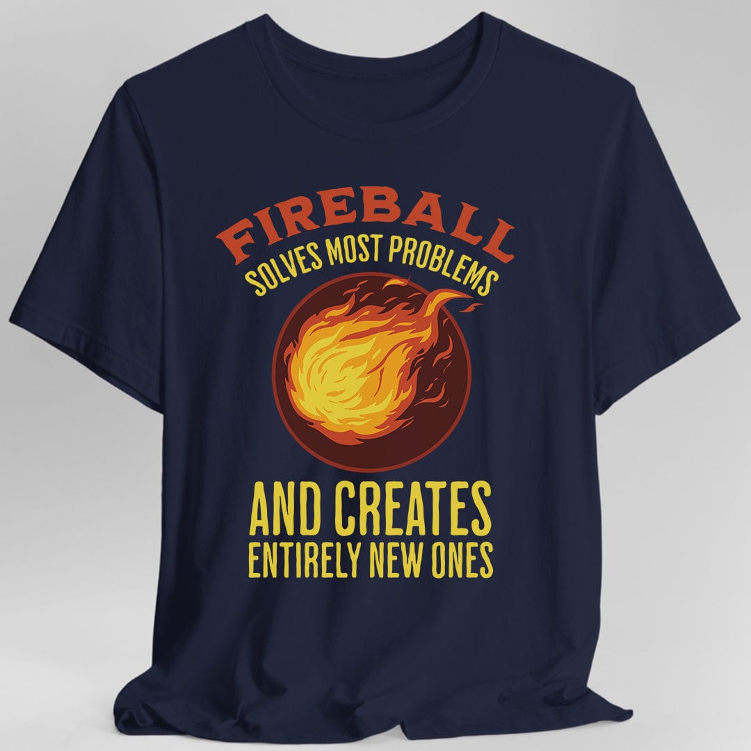 Printify T-Shirt Navy / S Fireball D&D T-Shirt