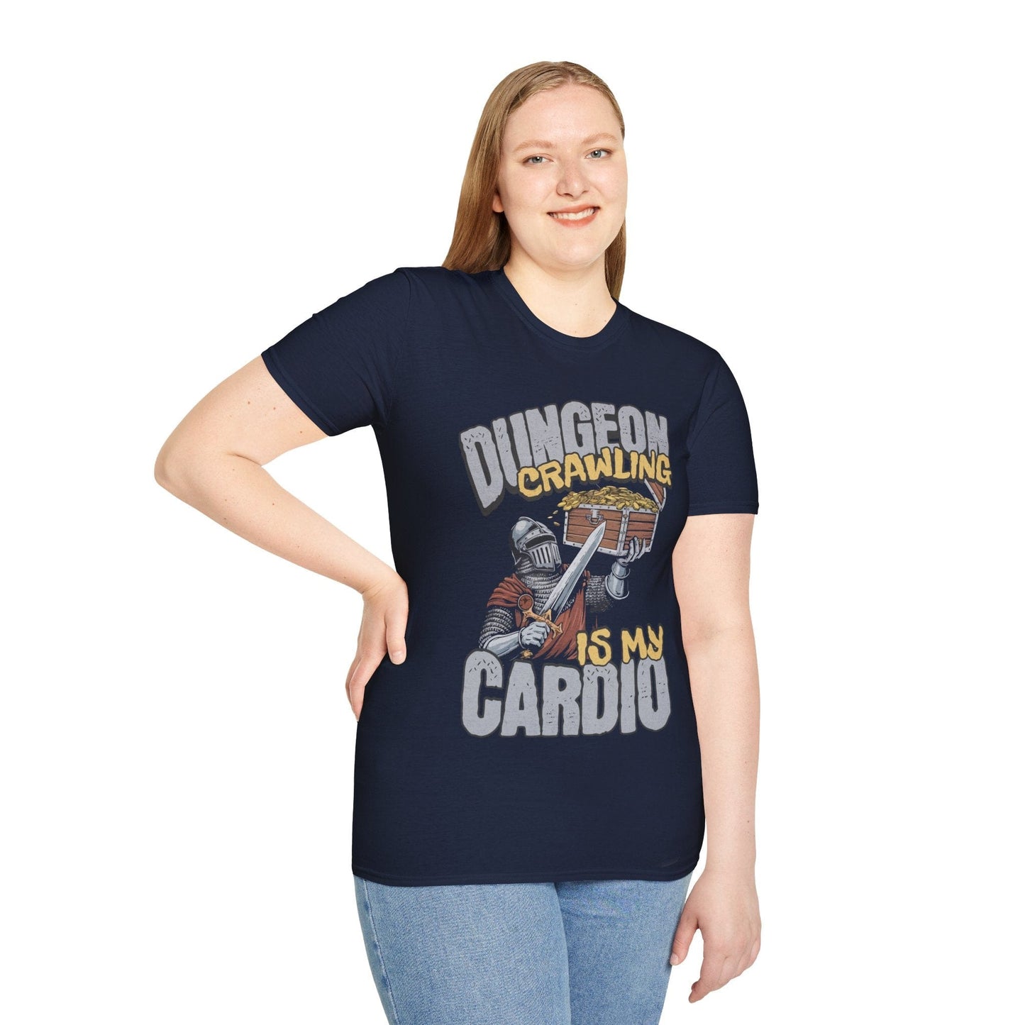 Printify T-Shirt Funny DnD Shirt - Dungeon Crawling is My Cardio