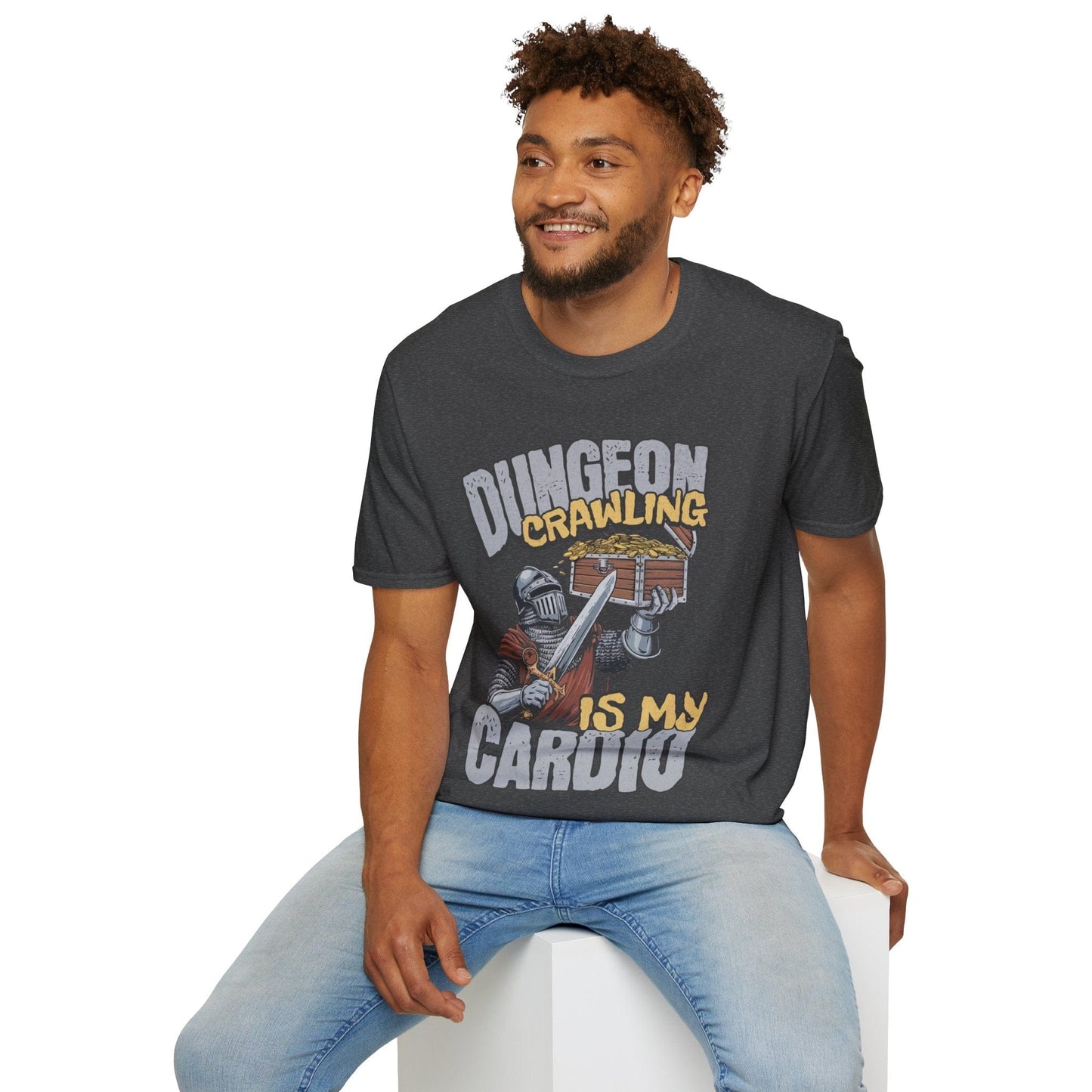 Printify T-Shirt Funny DnD Shirt - Dungeon Crawling is My Cardio