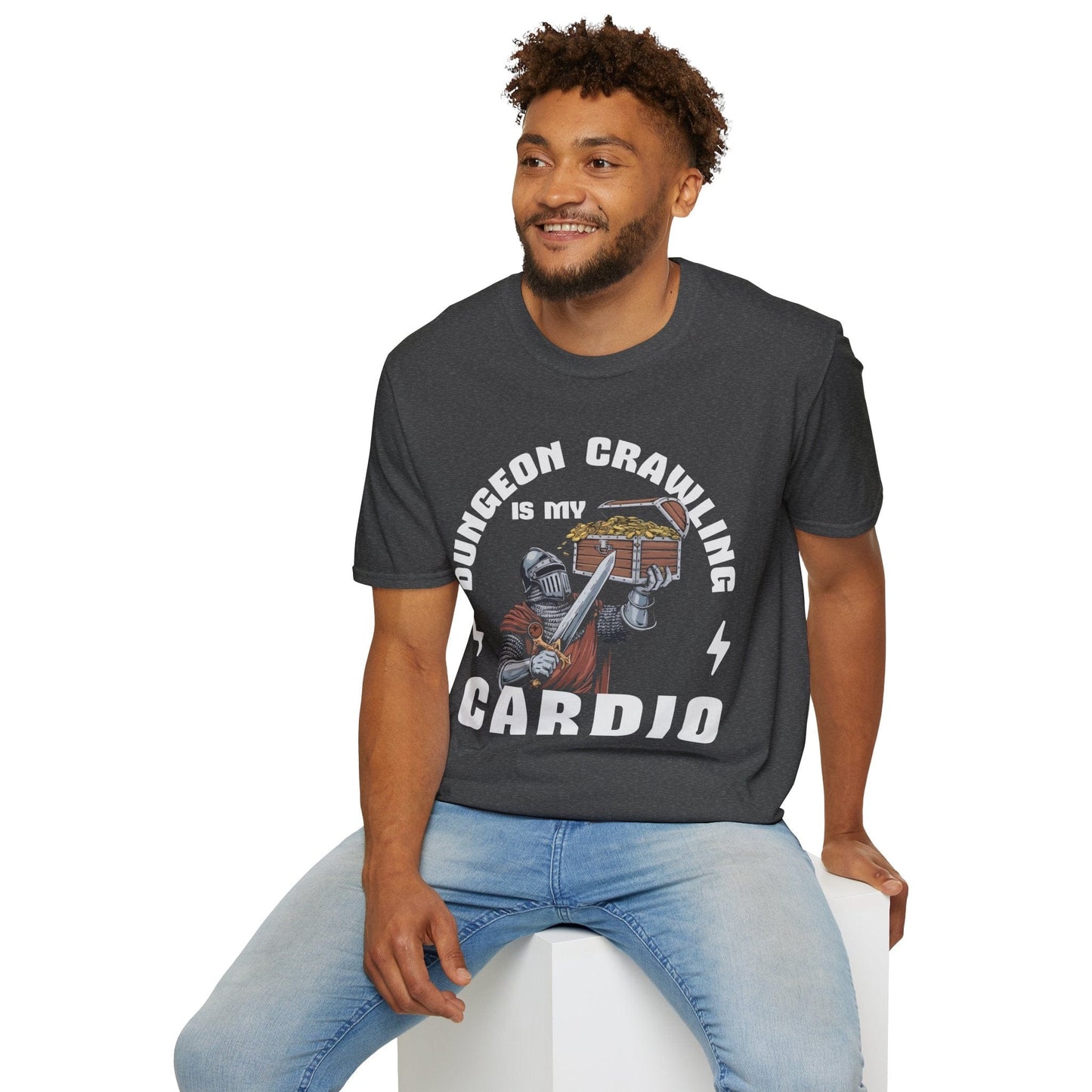 Printify T-Shirt Funny DnD Shirt - Dungeon Crawling is my Cardio