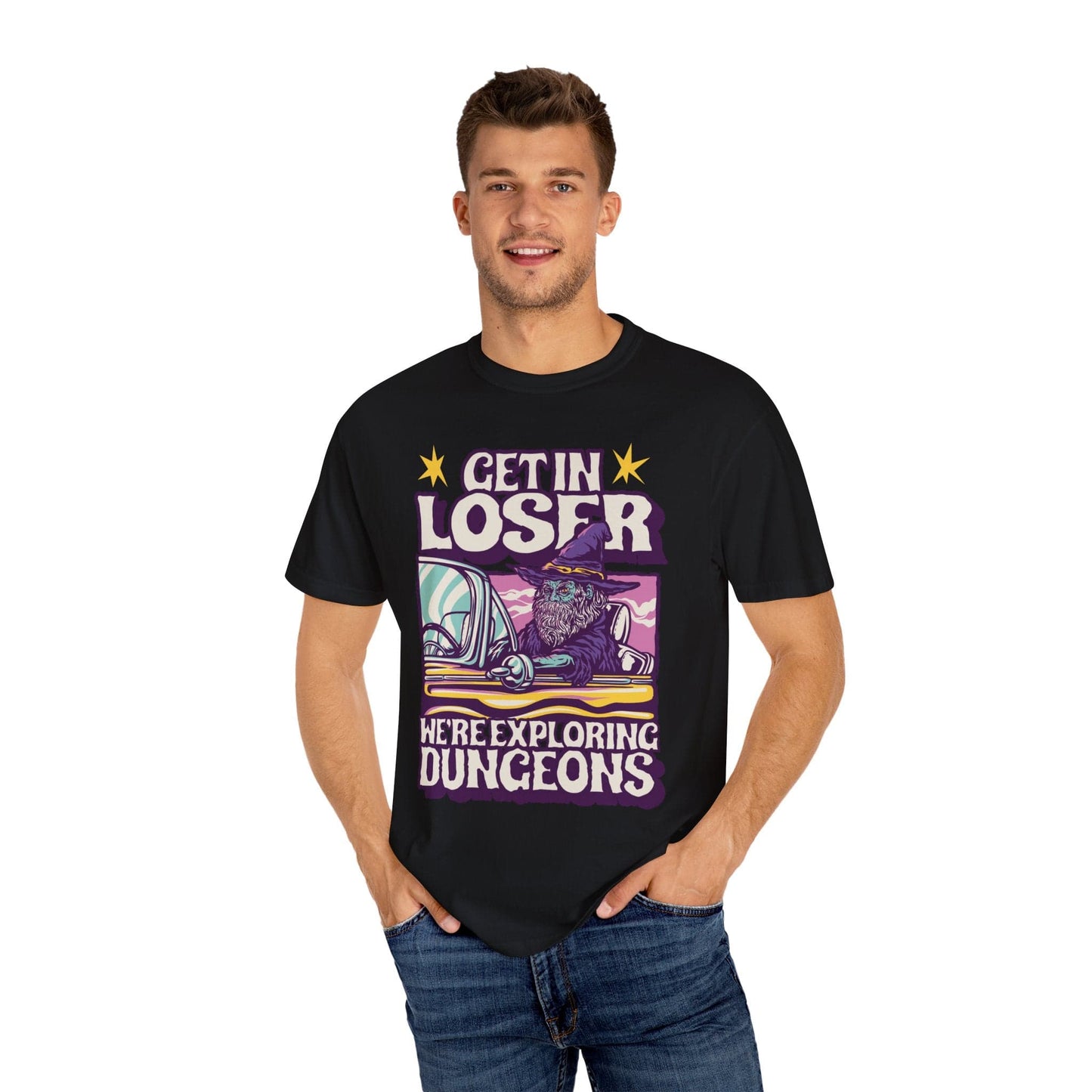 Printify T-Shirt Funny DnD Shirt - Get In Loser - Comfort Colors