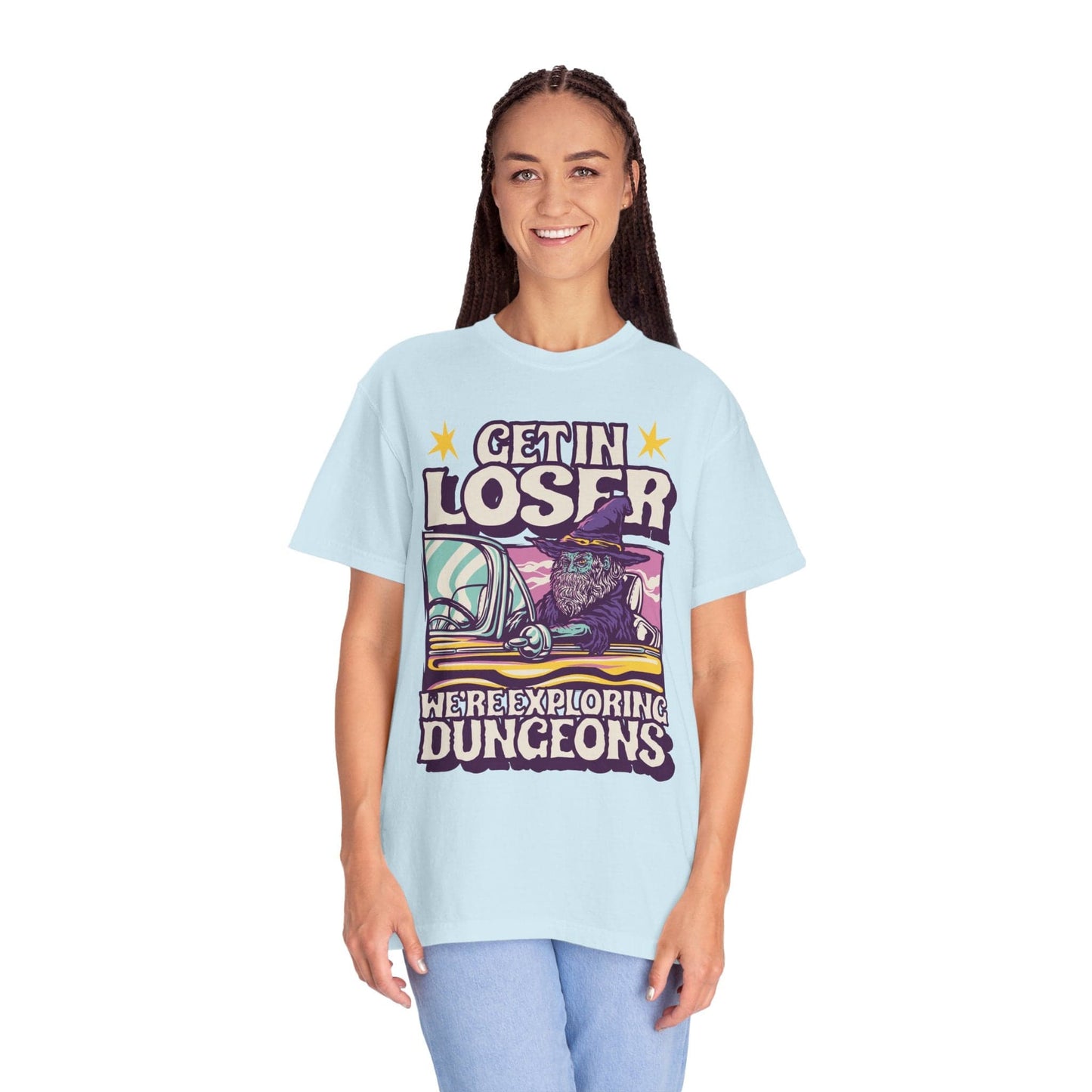 Printify T-Shirt Funny DnD Shirt - Get In Loser - Comfort Colors