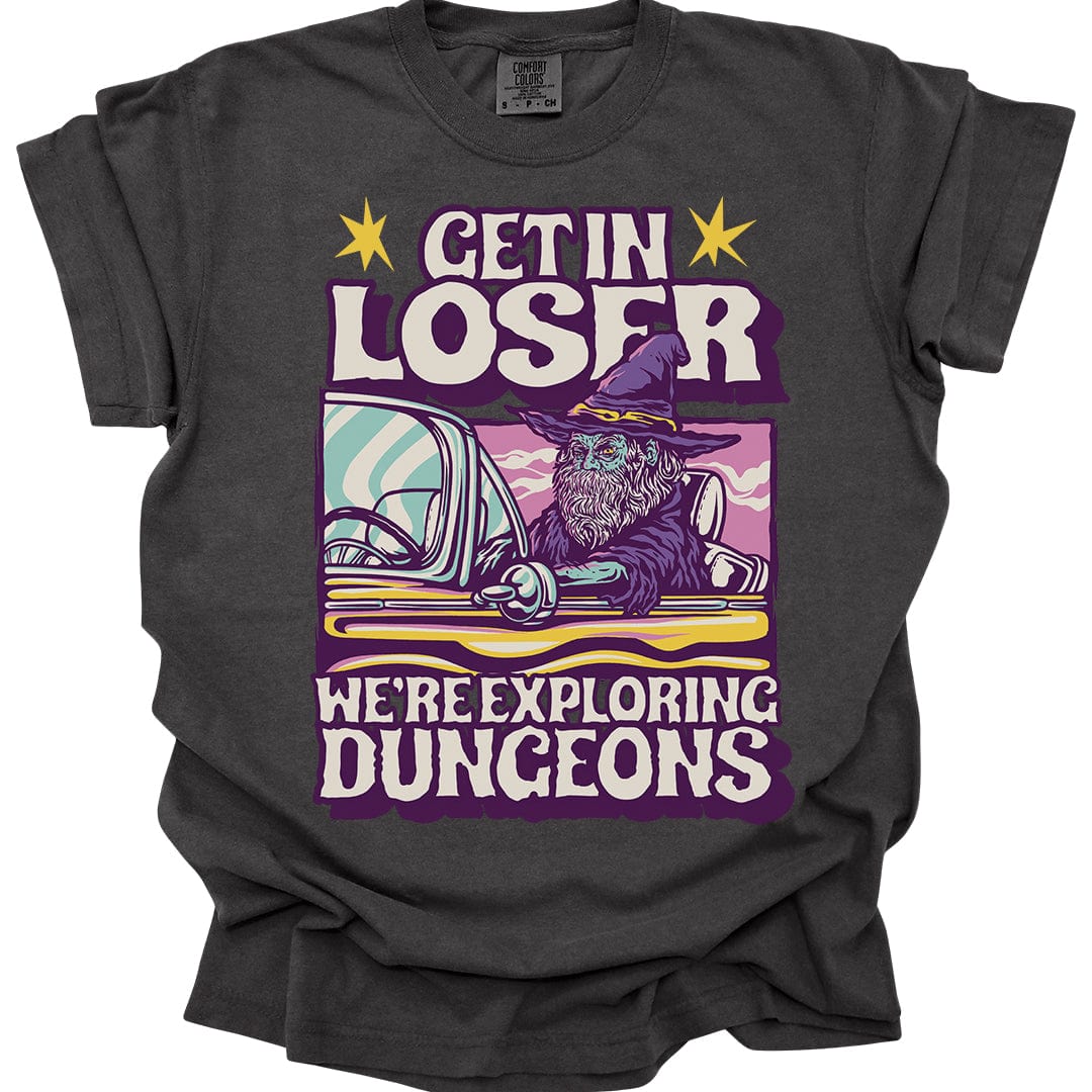 Printify T-Shirt Pepper / S Funny DnD Shirt - Get In Loser - Comfort Colors