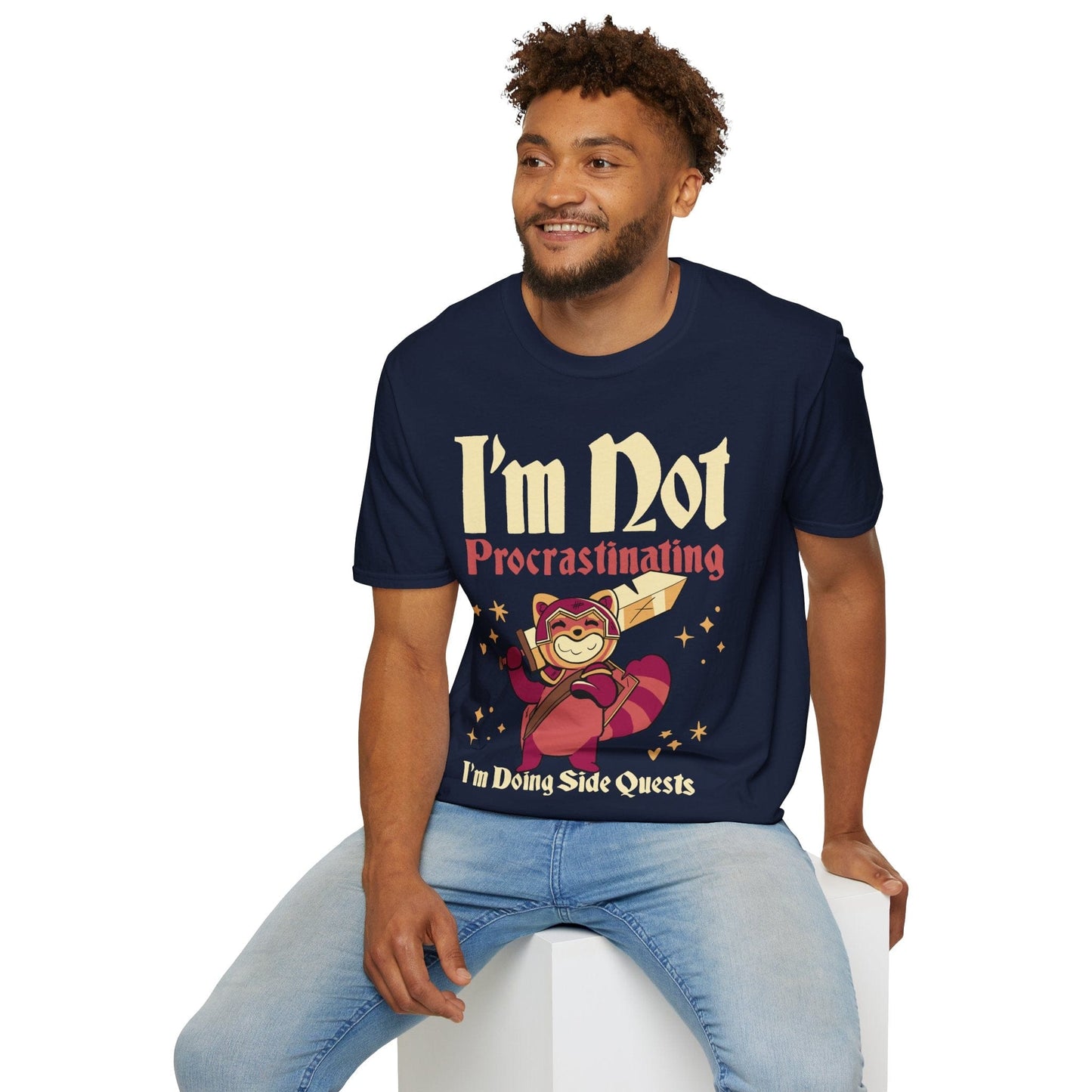 Printify T-Shirt Funny DND Shirt - I'm Not Procrastinating I'm Doing Side Quests