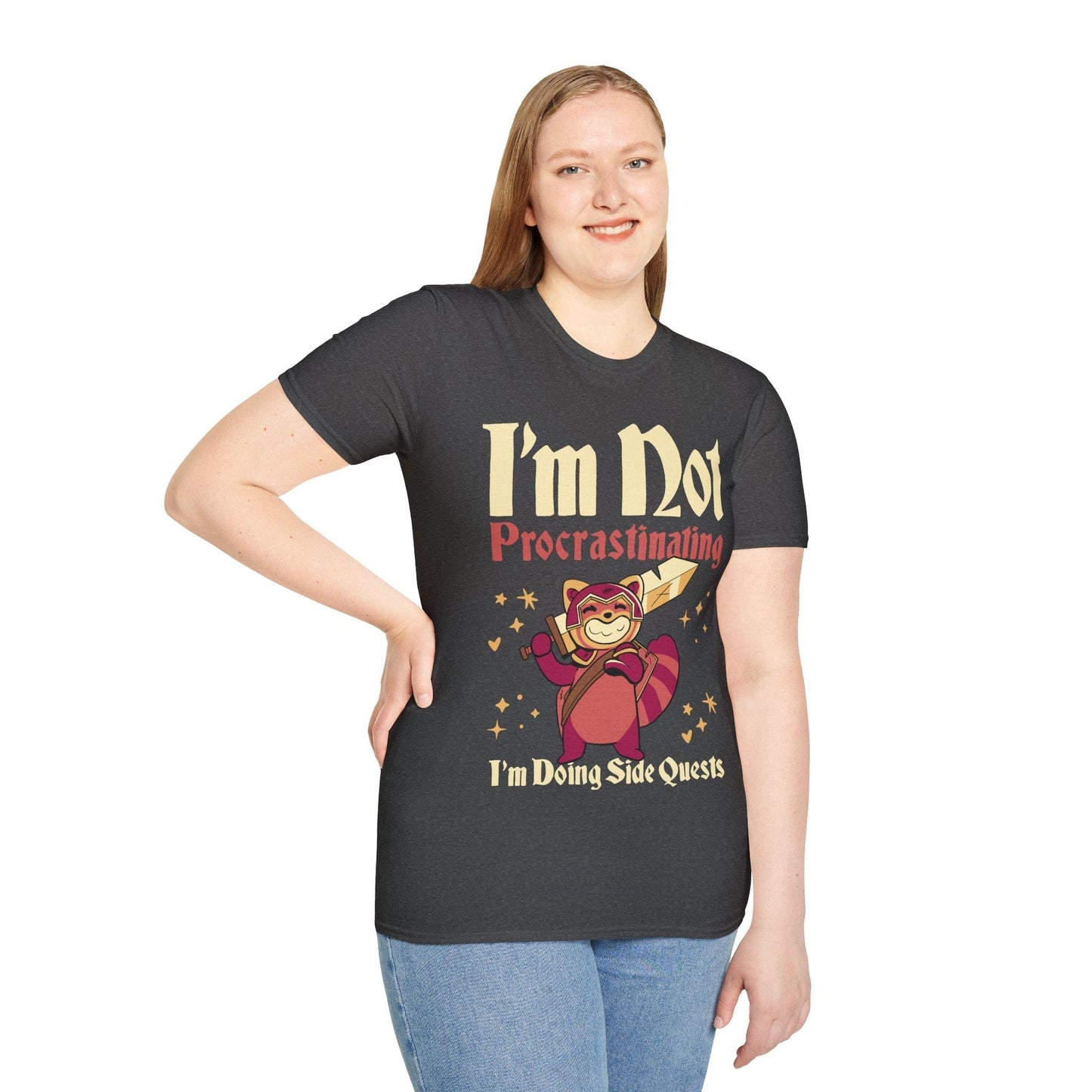 Printify T-Shirt Funny DND Shirt - I'm Not Procrastinating I'm Doing Side Quests
