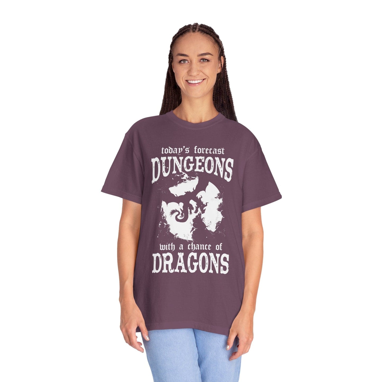 Printify T-Shirt Funny DnD Weather Forecast Tshirt - Comfort Colors