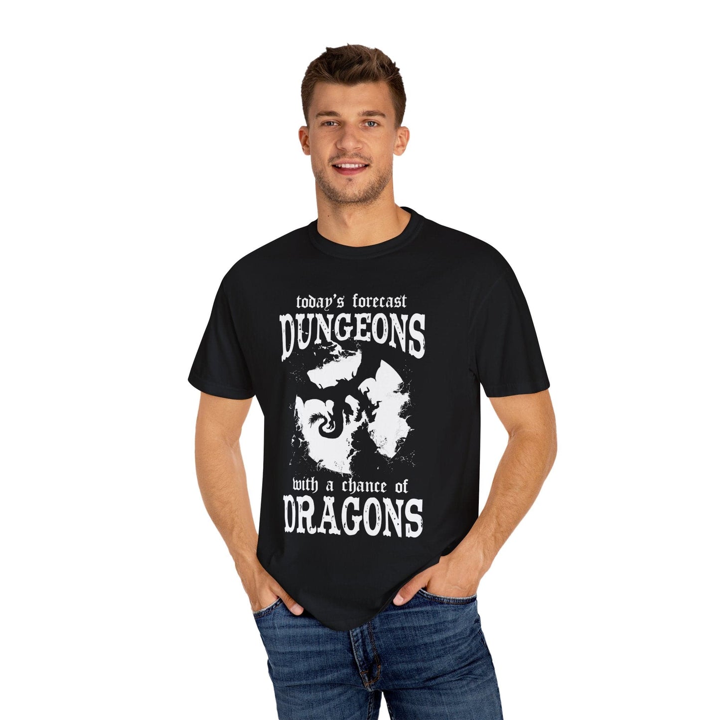 Printify T-Shirt Funny DnD Weather Forecast Tshirt - Comfort Colors