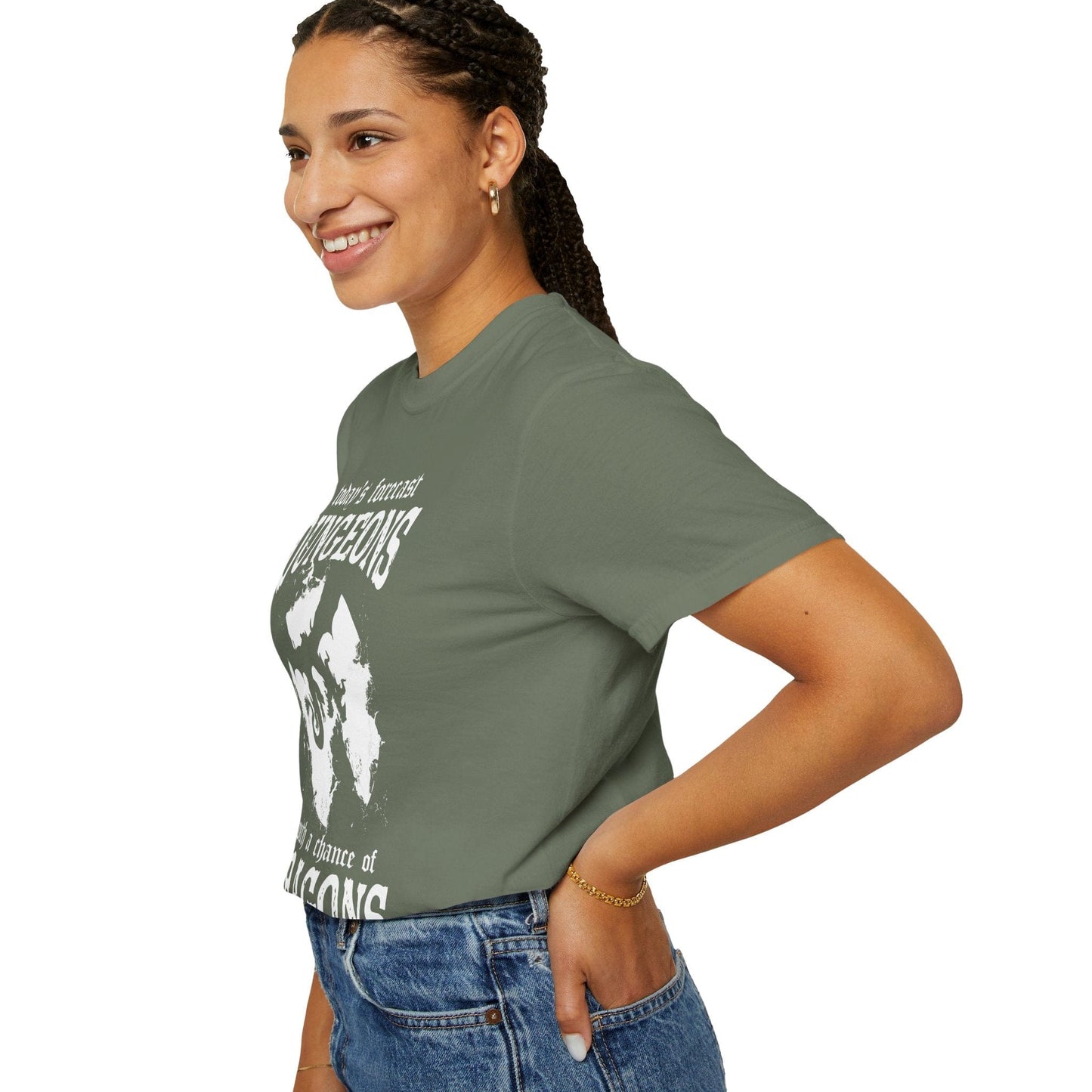 Printify T-Shirt Funny DnD Weather Forecast Tshirt - Comfort Colors
