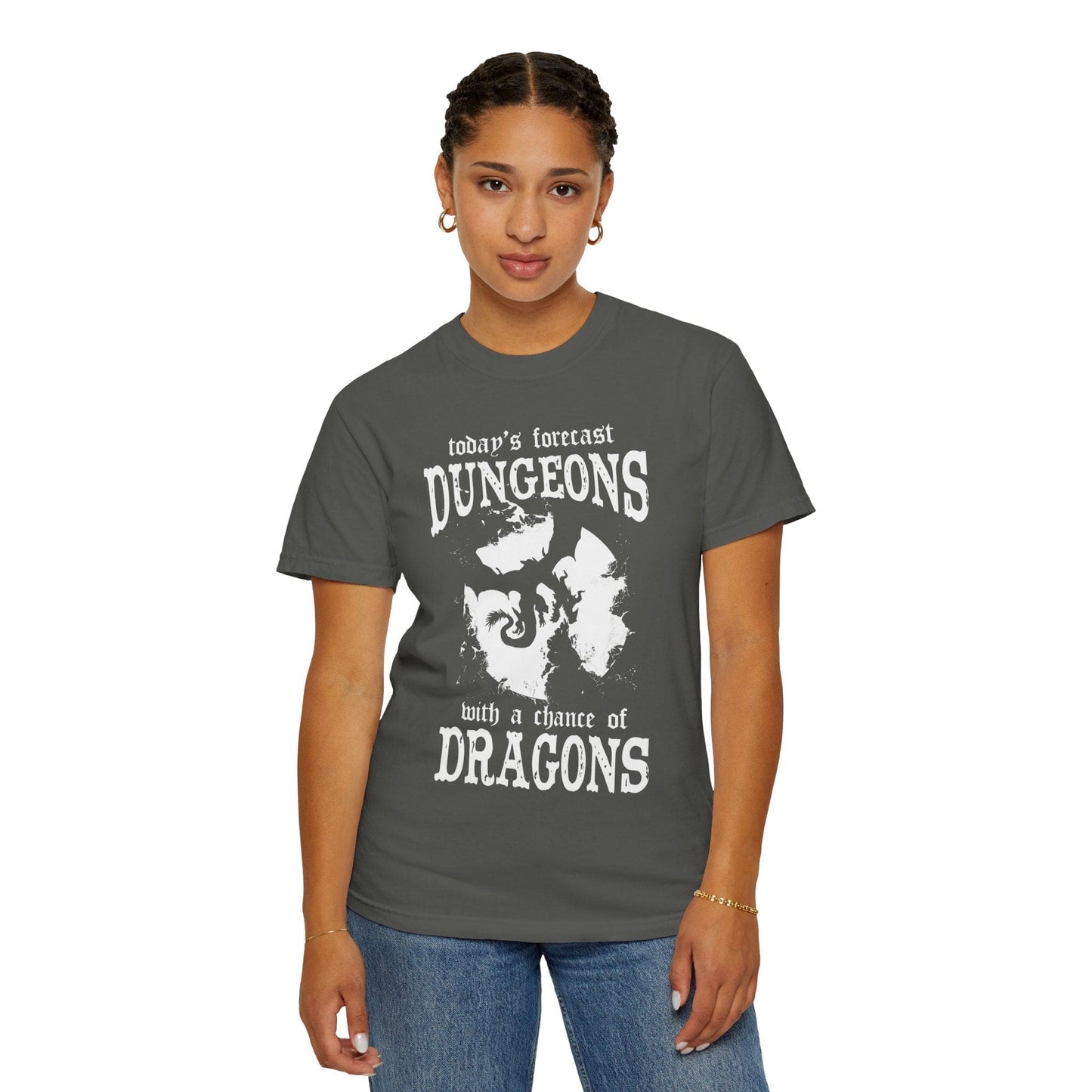 Printify T-Shirt Funny DnD Weather Forecast Tshirt - Comfort Colors