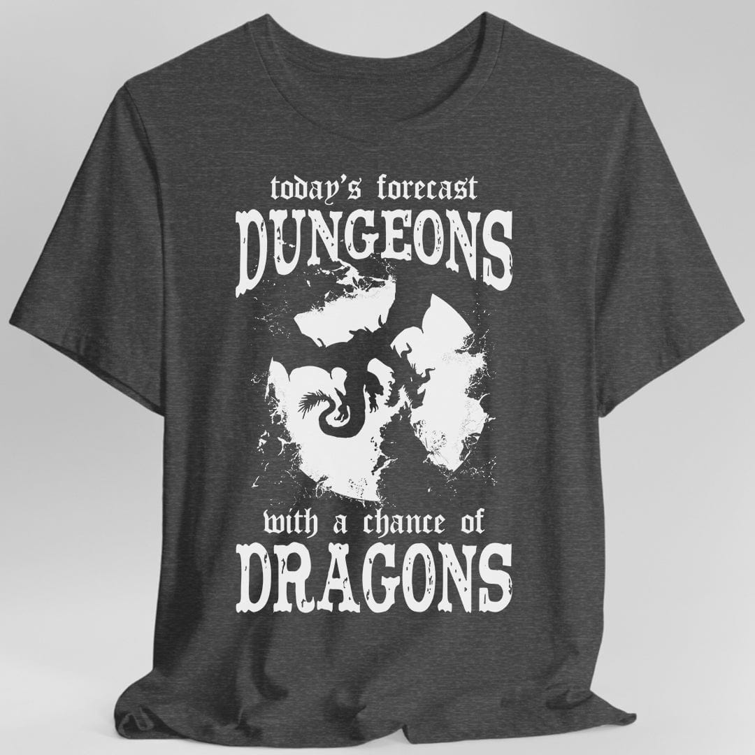 Printify T-Shirt Dark Heather / S Funny DnD Weather Forecast Tshirt