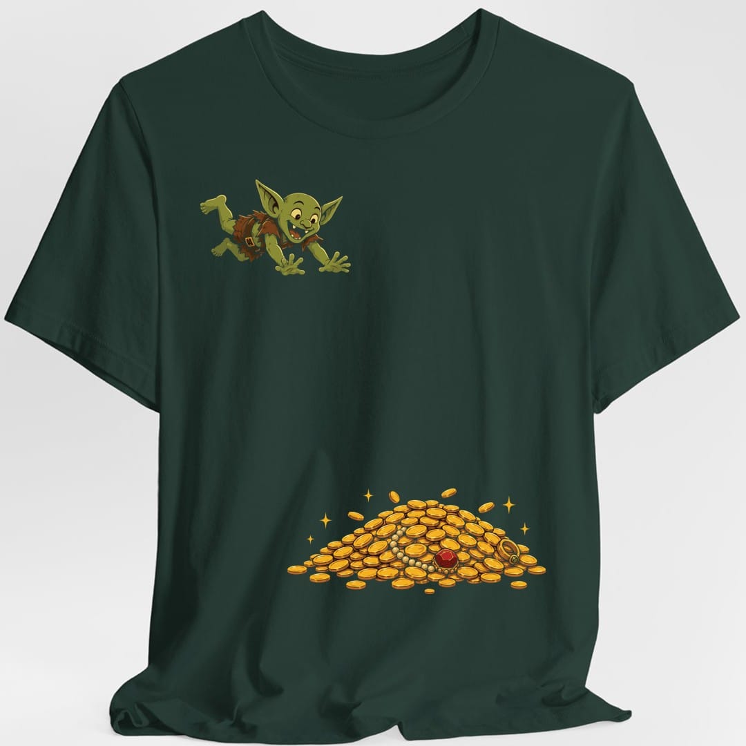 Printify T-Shirt Forest Green / S Funny Loot Goblin T-shirt
