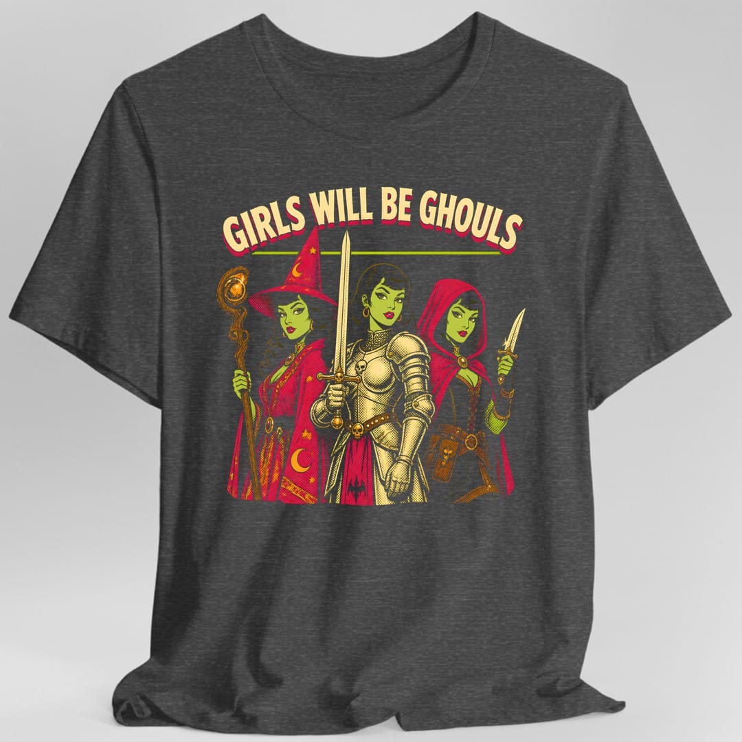 Printify T-Shirt Dark Heather / S Girls Will Be Ghouls Adventurers T-Shirt