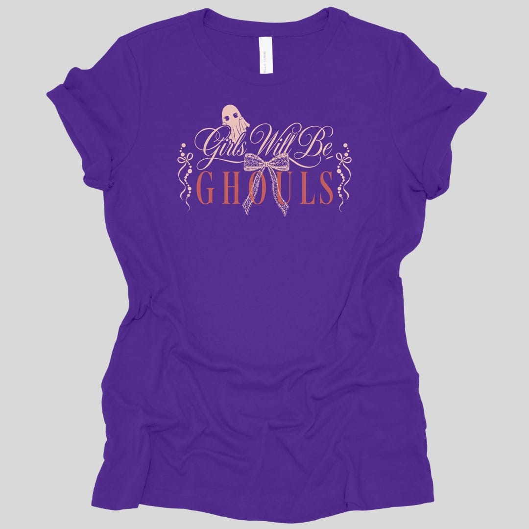 Printify T-Shirt Team Purple / M Girls Will Be Ghouls Coquette Women's T-Shirt