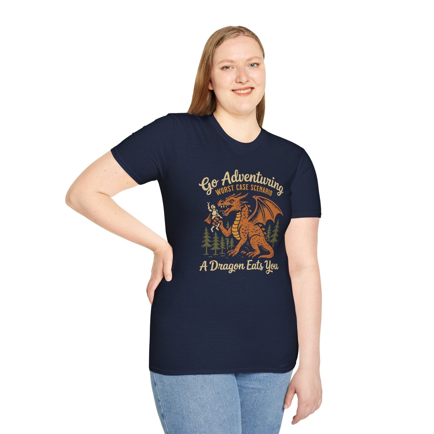 Printify T-Shirt Go Adventuring Funny DnD T-Shirt