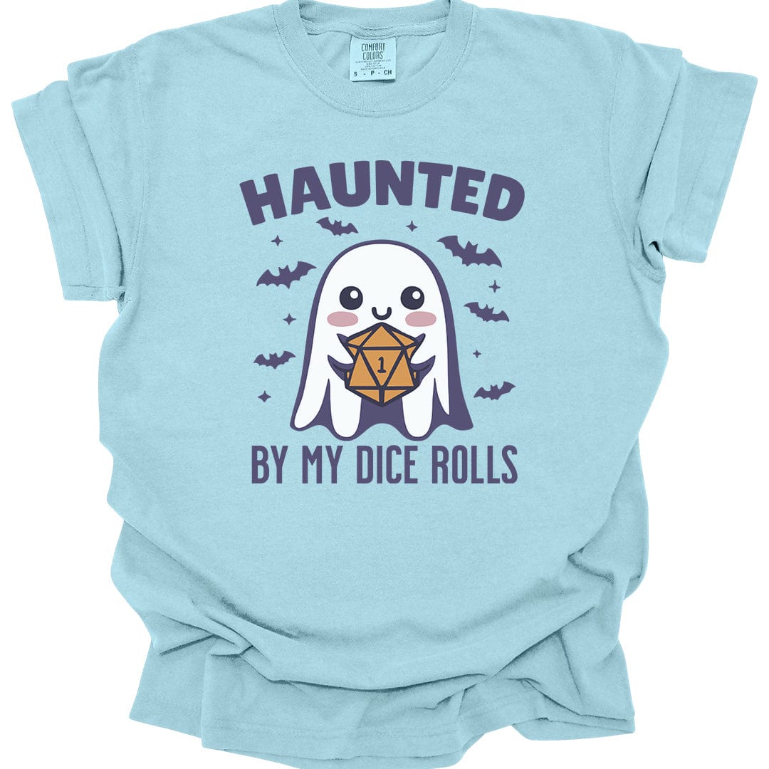 Printify T-Shirt Chambray / S Haunted By My Dice Rolls Halloween T-Shirt - Comfort Colors