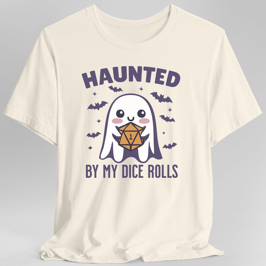 Printify T-Shirt Natural / S Haunted By My Dice Rolls Halloween T-Shirt