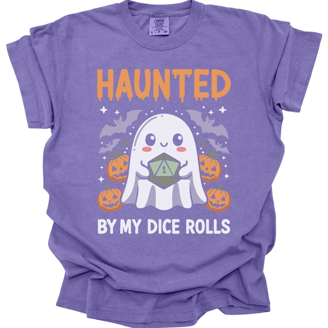 Printify T-Shirt Grape / S Haunted By My Dice Rolls Kawaii T-Shirt - Comfort Colors