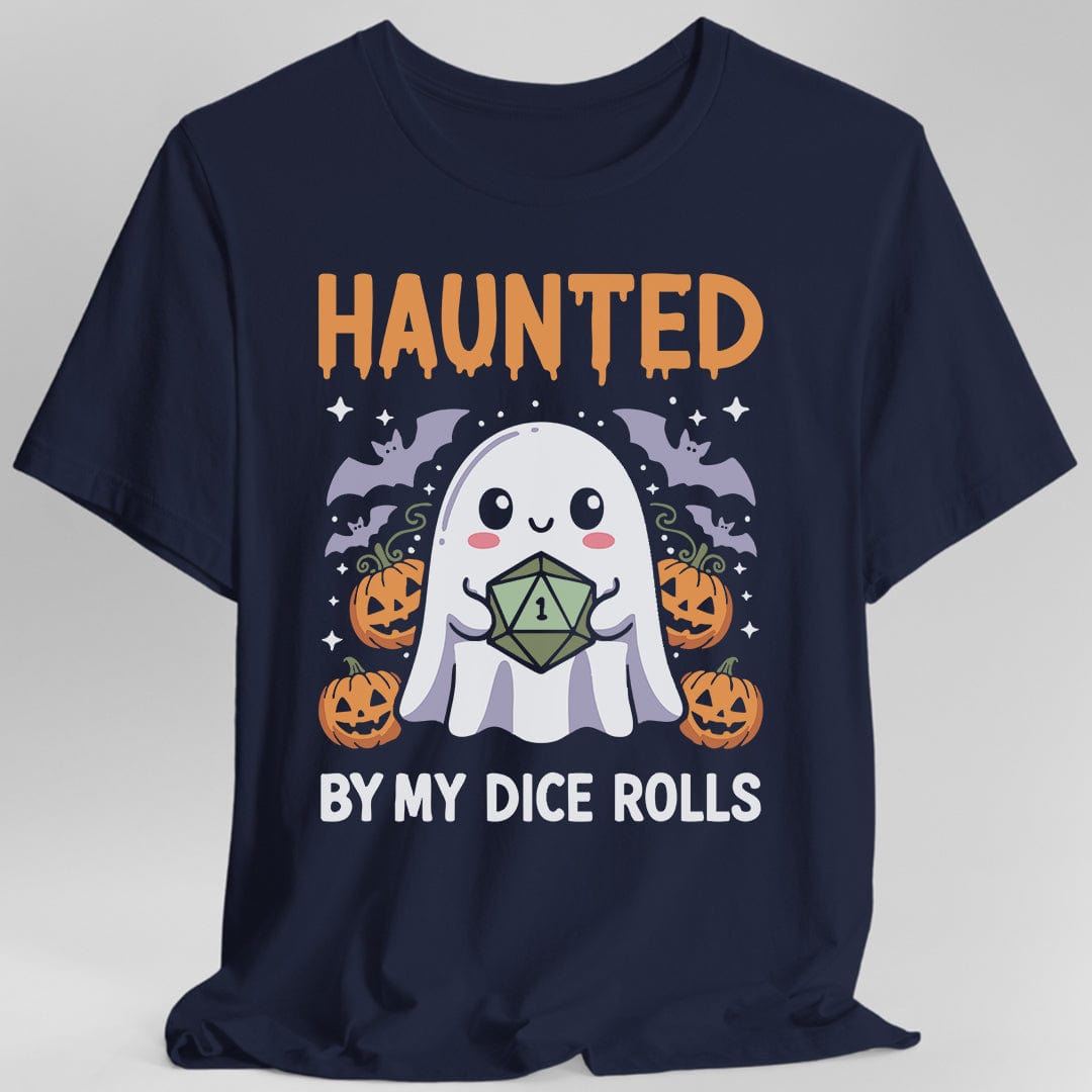 Printify T-Shirt Navy / S Haunted By My Dice Rolls Kawaii T-Shirt
