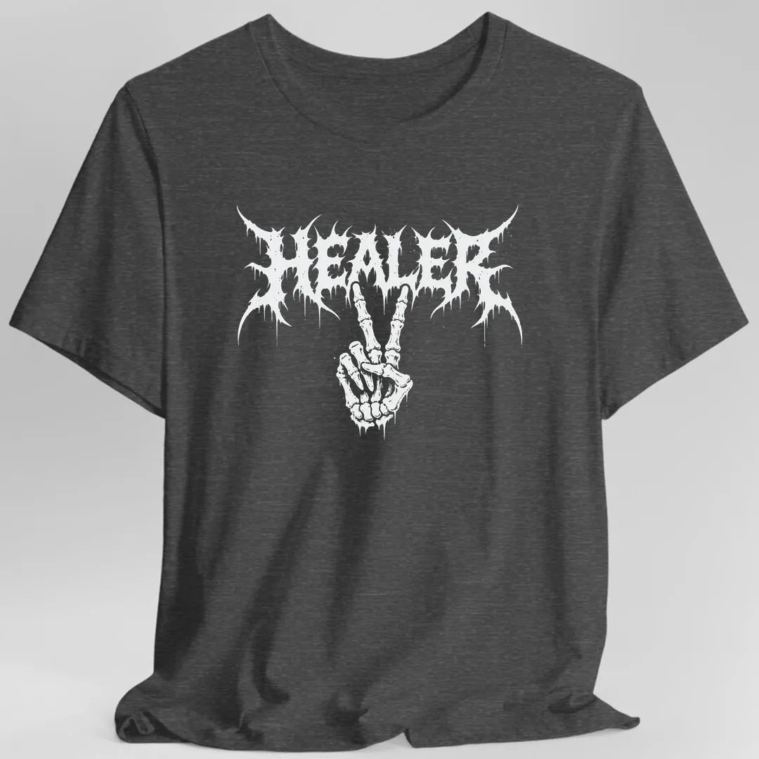 Printify T-Shirt Dark Heather Grey / S Healer Heavy Metal T-shirt
