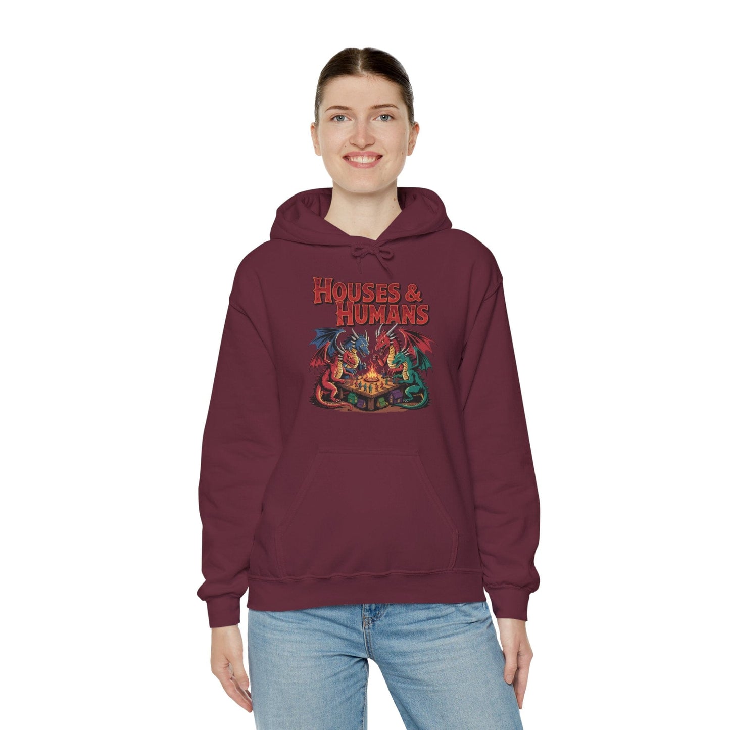 Printify Hoodie Houses & Humans DnD Hoodie