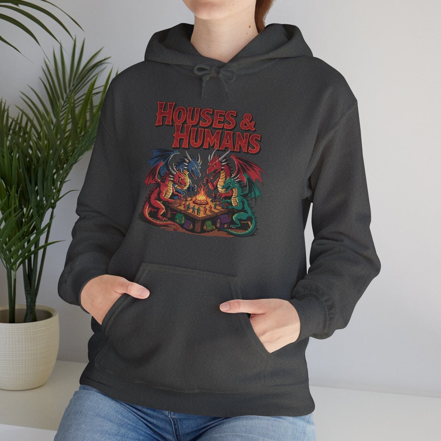 Printify Hoodie Houses & Humans DnD Hoodie