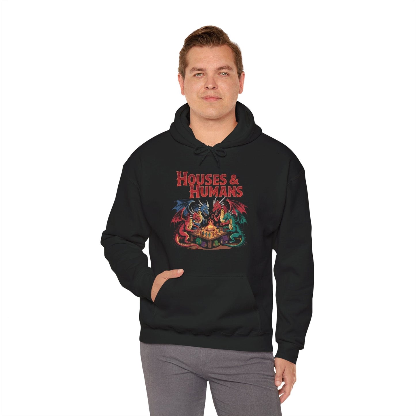 Printify Hoodie Houses & Humans DnD Hoodie