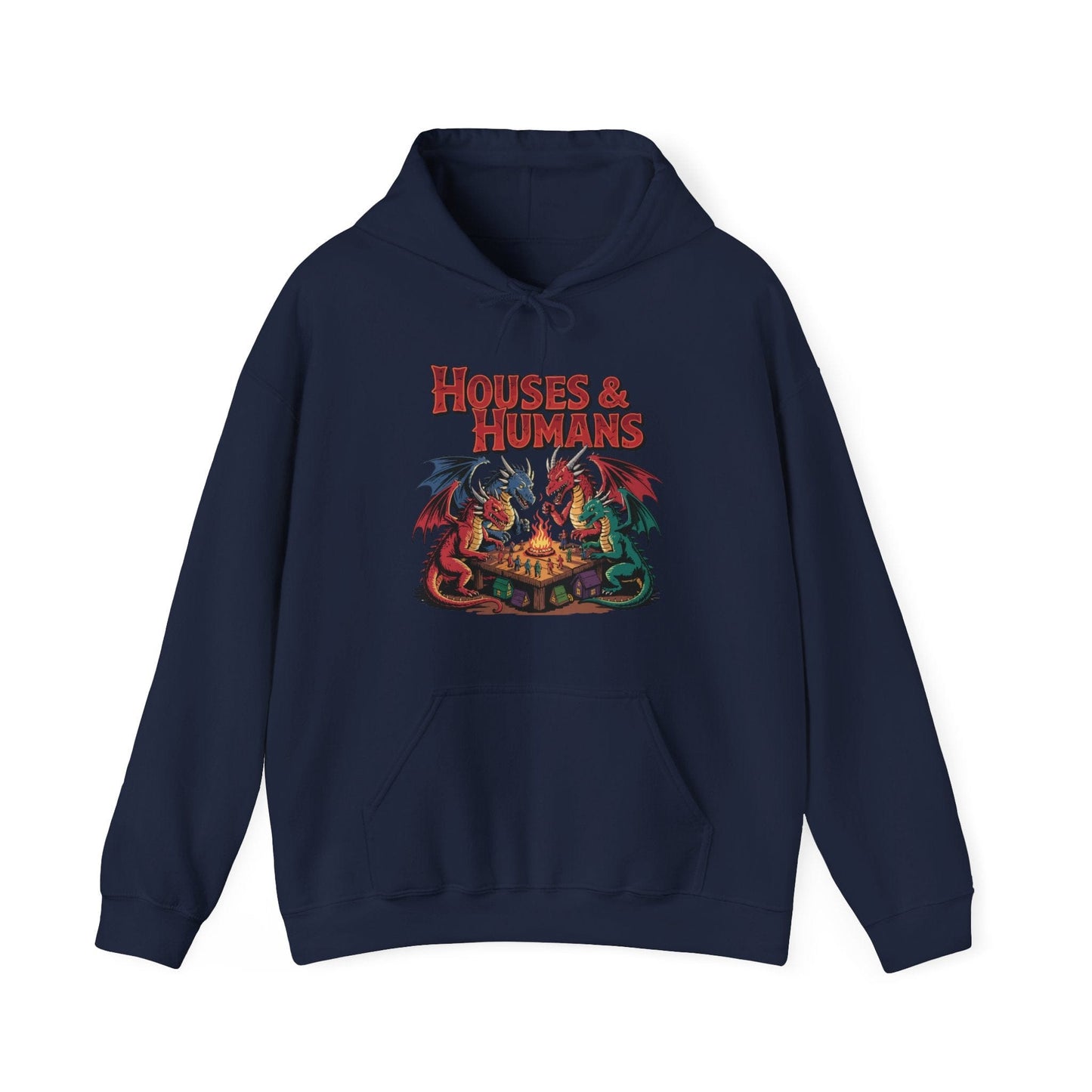 Printify Hoodie Navy / S Houses & Humans DnD Hoodie
