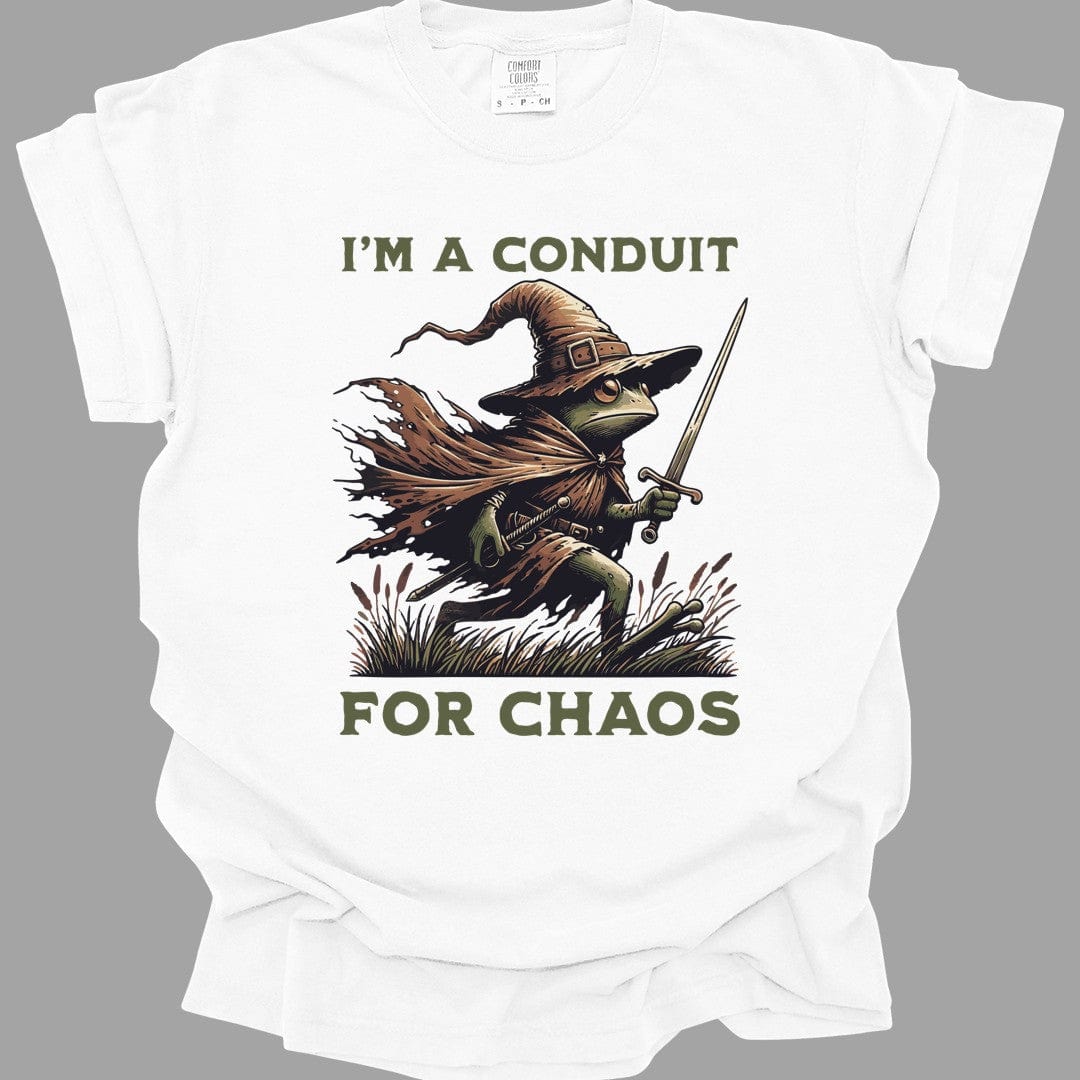 Printify T-Shirt White / S I'm A Conduit for Chaos T-shirt - Comfort Colors