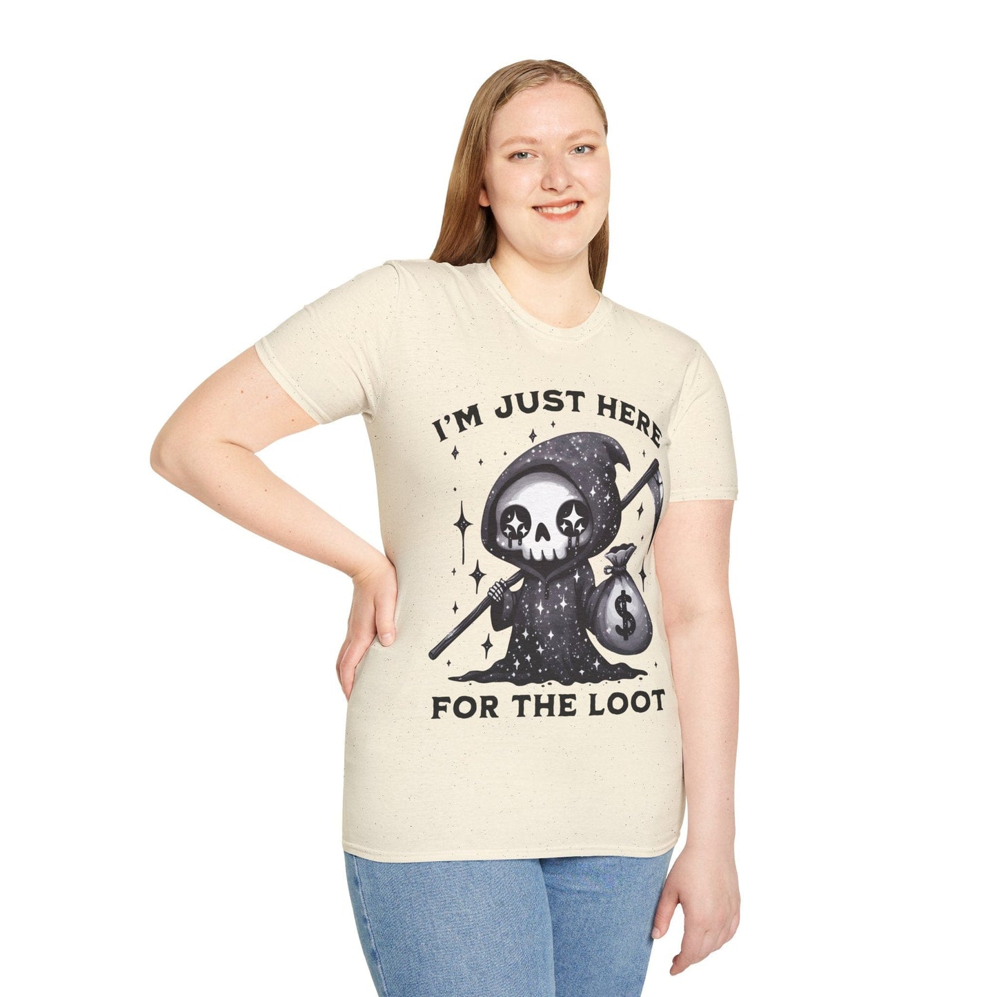 Printify T-Shirt I’m Just Here for the Loot T-shirt