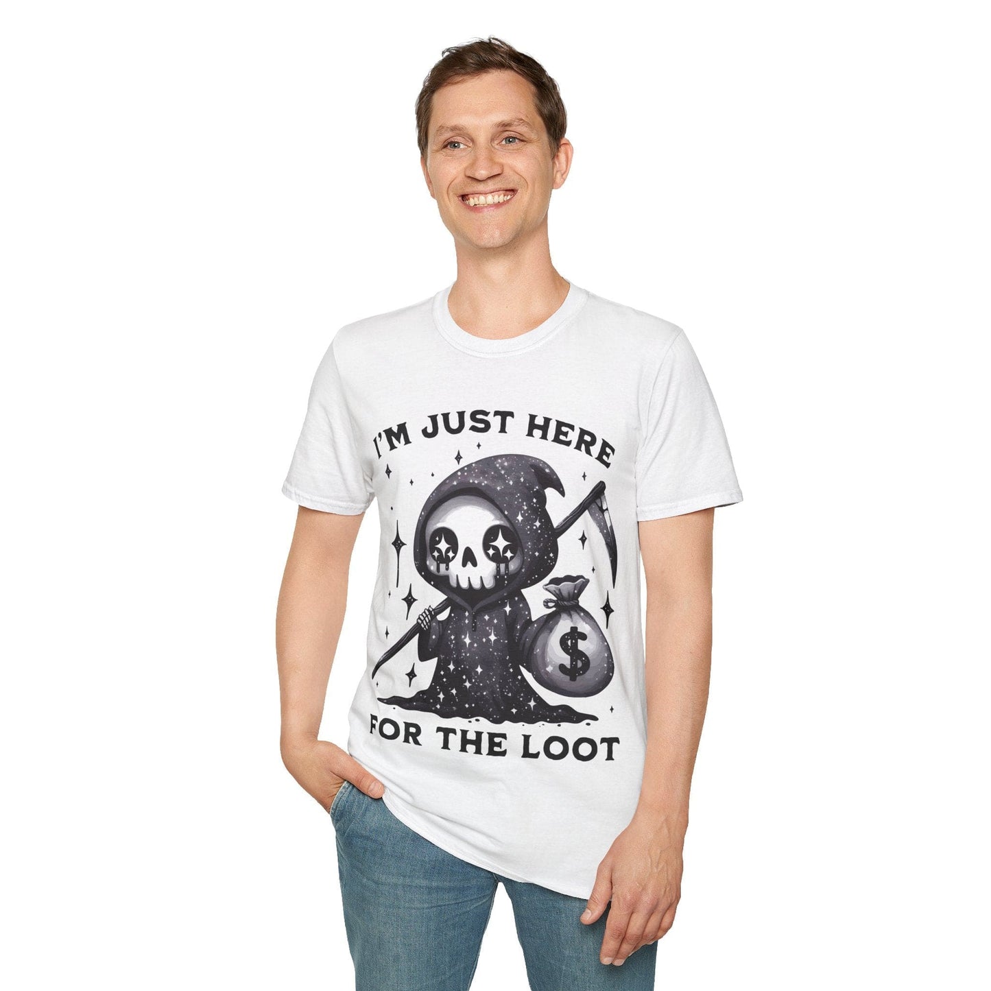 Printify T-Shirt I’m Just Here for the Loot T-shirt