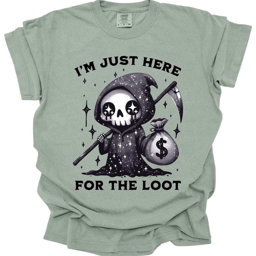 Printify T-Shirt Bay / S I’m Just Here for the Loot T-shirt - Comfort Colors