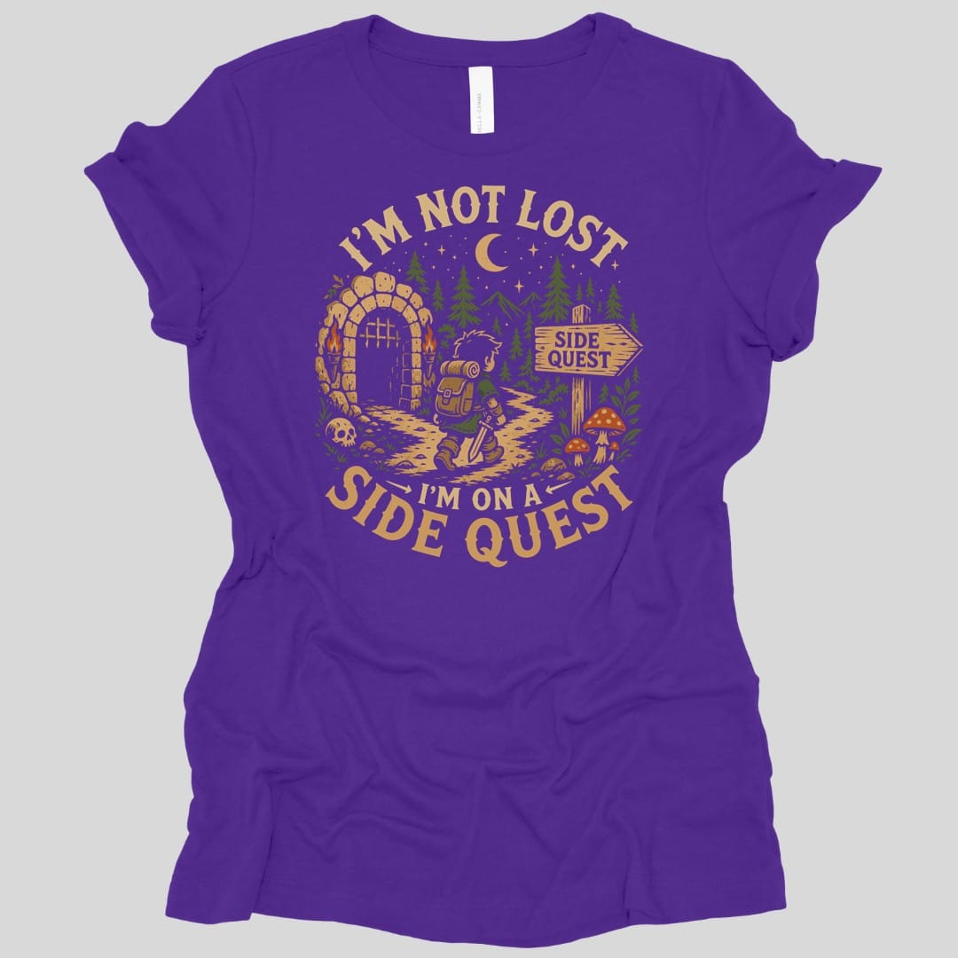 Printify T-Shirt Team Purple / M I'm Not Lost I'm On A Side Quest Women's T-shirt
