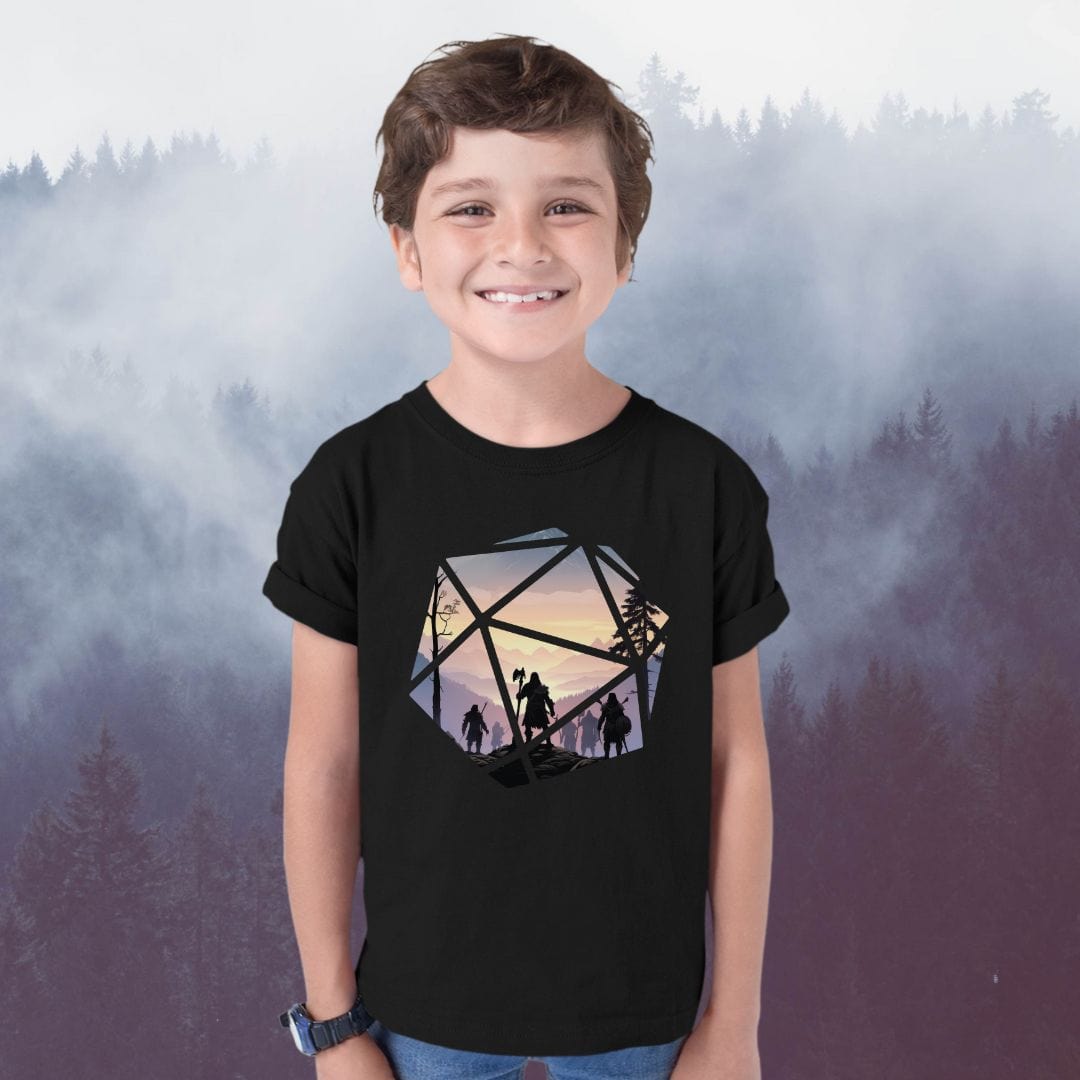 Printify Kids clothes Kids D&D D20 Landscape T-shirt