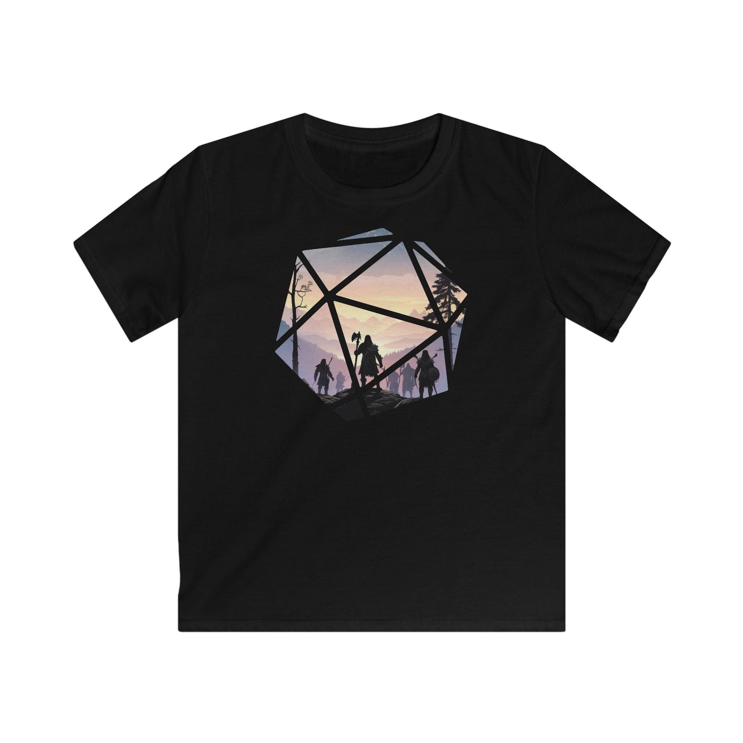 Printify Kids clothes Black / XS Kids D&D D20 Landscape T-shirt