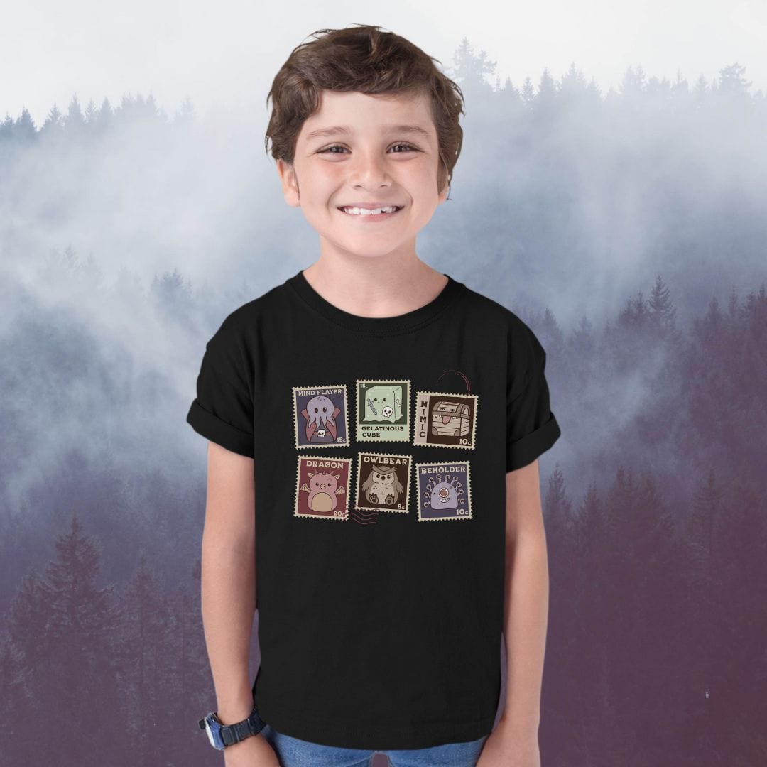 Printify Kids clothes Kids D&D Monster Stamp T-Shirt