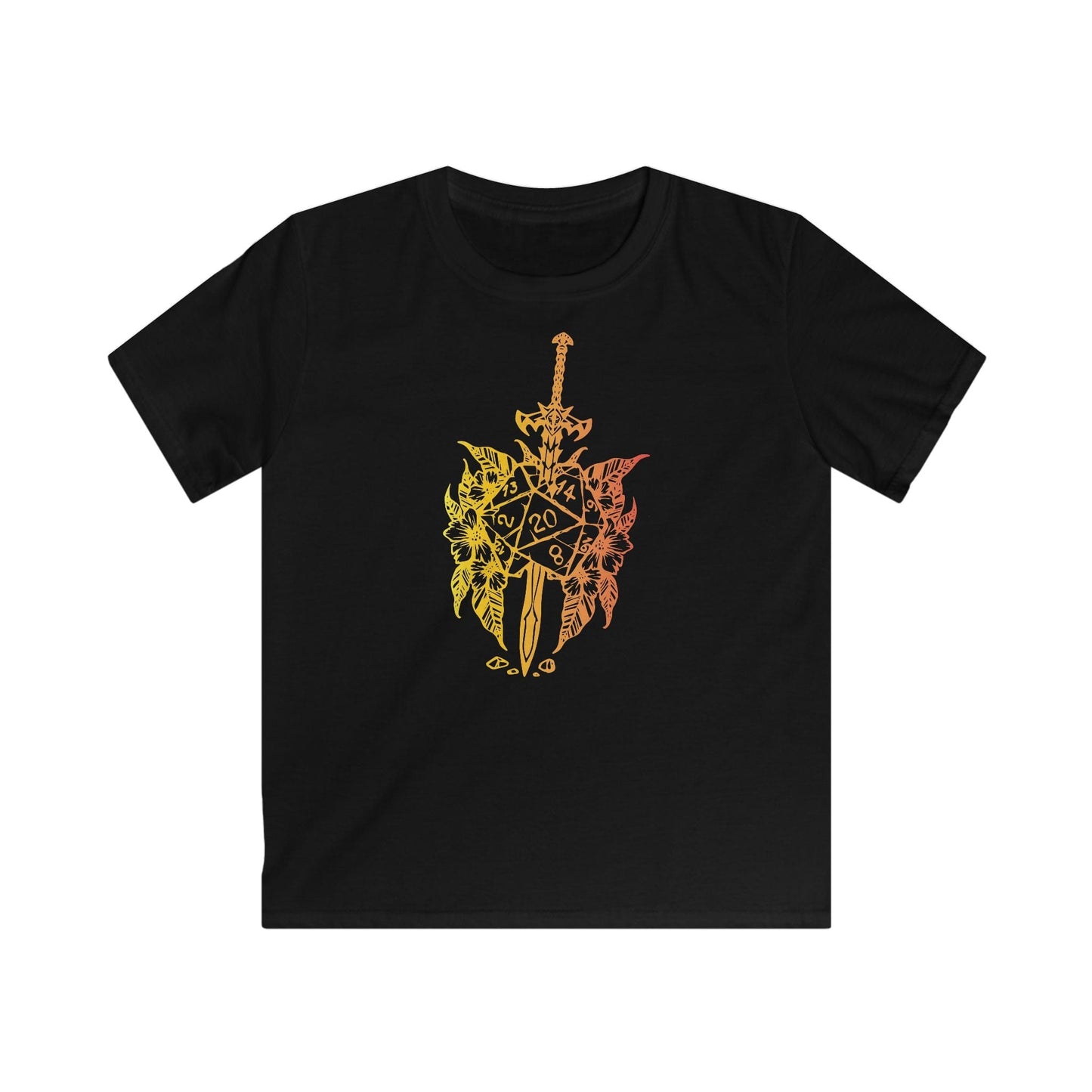 Printify Kids clothes Black / XS Kids D&D Sword D20 T-shirt