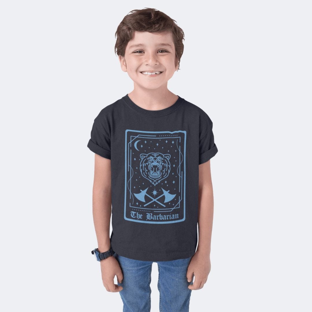 Printify Kids clothes Kids Sizes The Barbarian Tarot Card T-Shirt