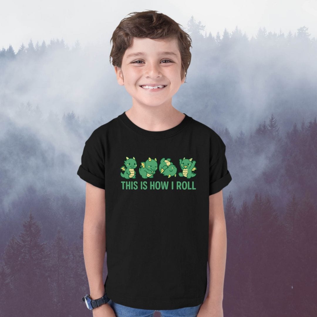 Printify Kids clothes Kids This Is How I Roll Dragon T-Shirt