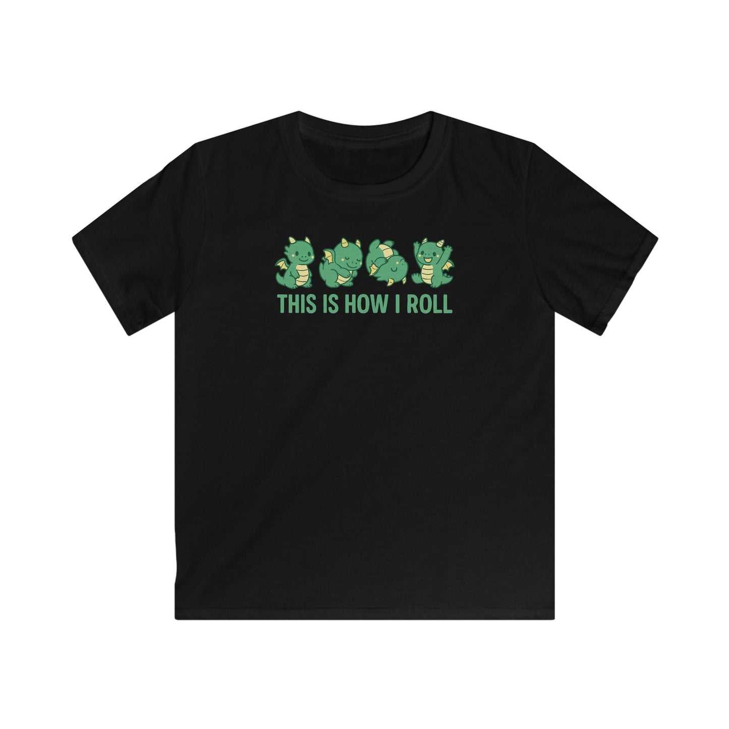 Printify Kids clothes Black / XS Kids This Is How I Roll Dragon T-Shirt